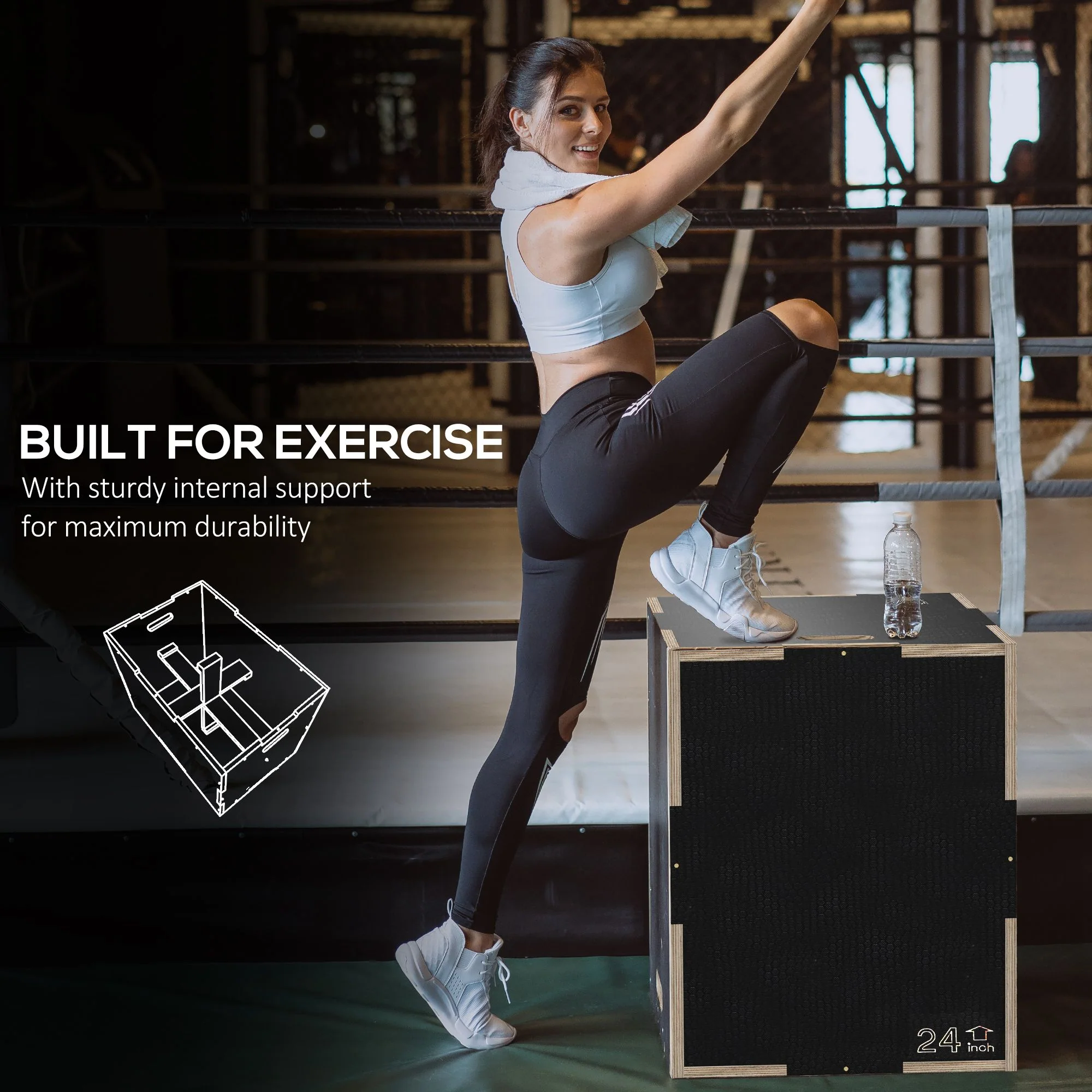 SPORTNOW 41/51/61cm Pylometric Jump Box, Wooden Pylo Box for Home Gym - Image 6