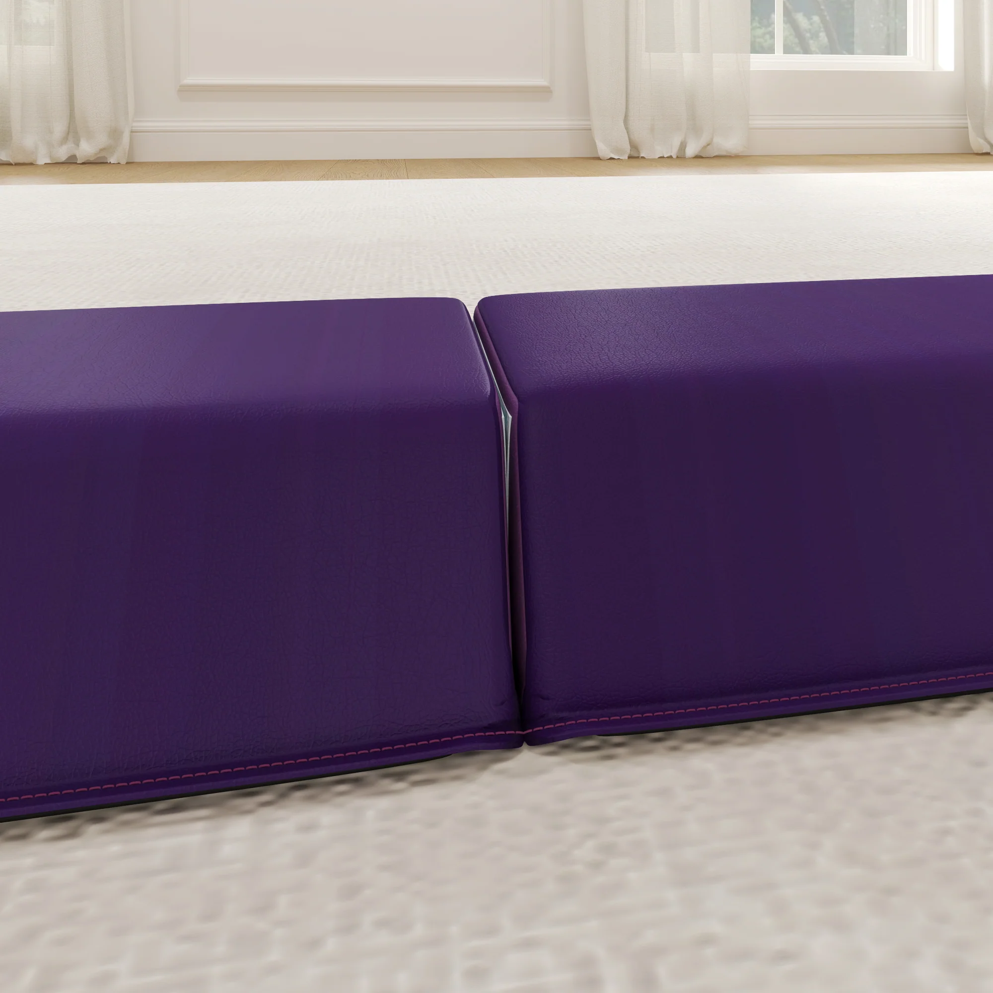 SPORTNOW 7.7ft Folding Gymnastics Balance Beam With Anti-Slip Base, Purple - Image 9