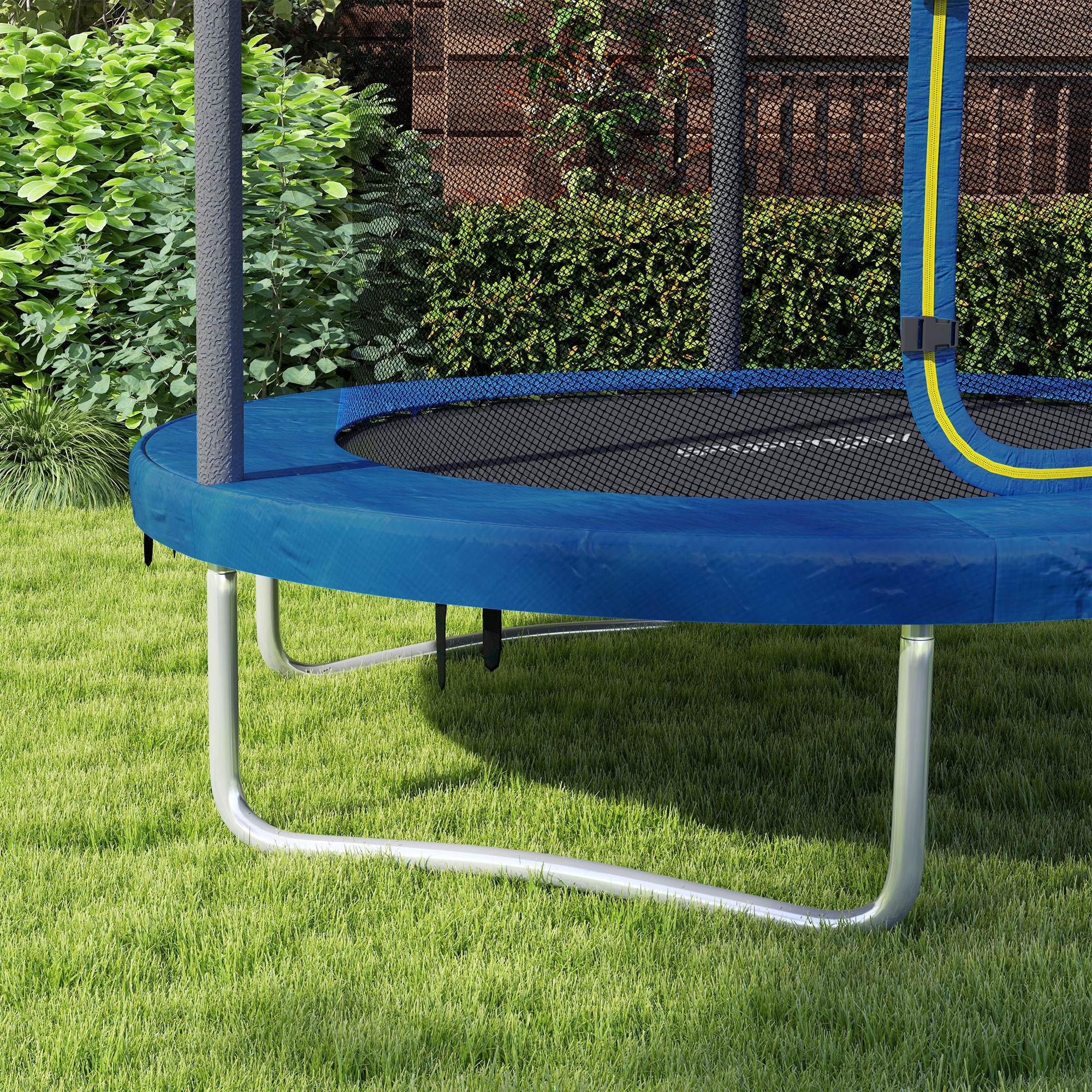SPORTNOW Outdoor Trampoline With Safety Enclosure Net, Blue - Image 15