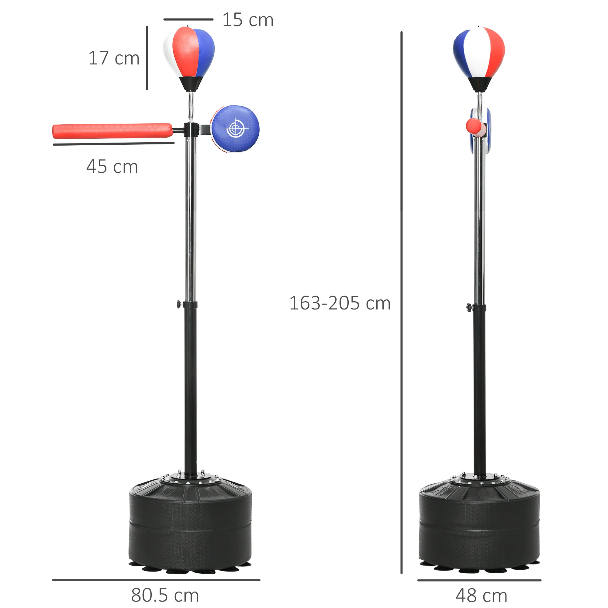 SPORTNOW Adjustable Speed Bag with Stand, Reflex Bar, Multicolour - Image 5