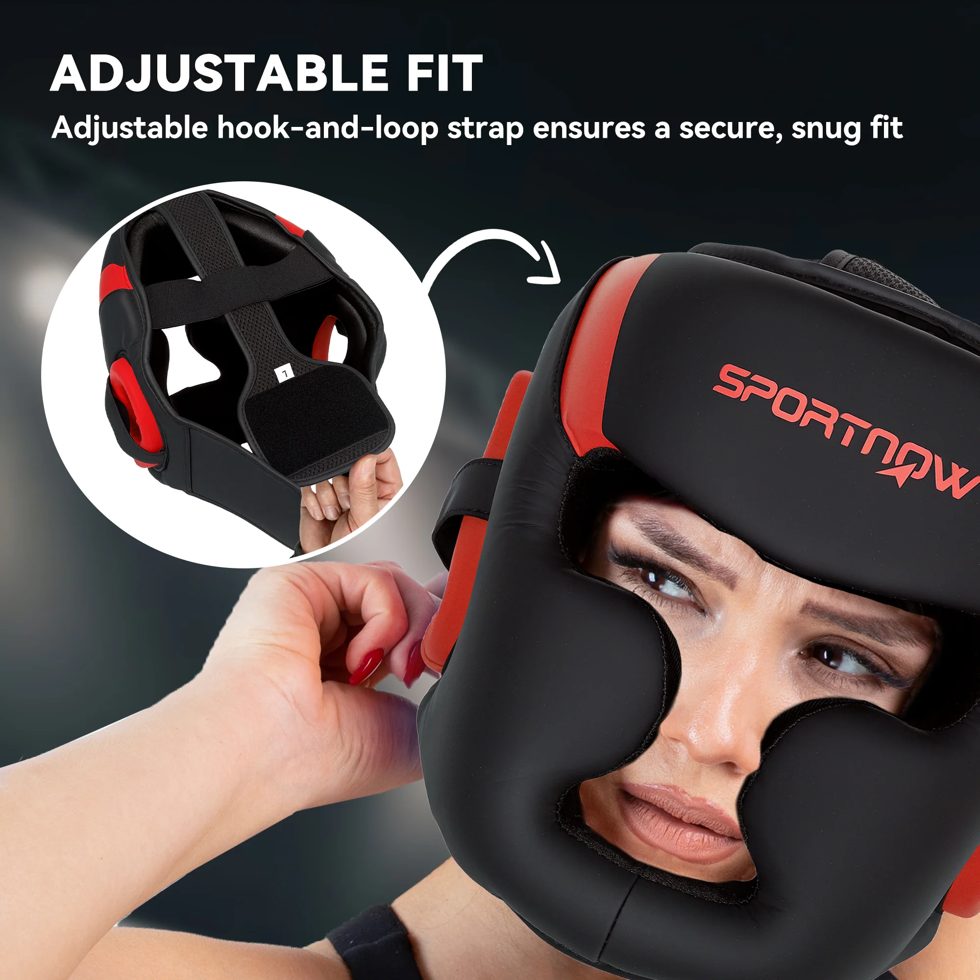 SPORTNOW Boxing Headguard W/ Adjustable Strap For Sparring Kickboxing - Image 13
