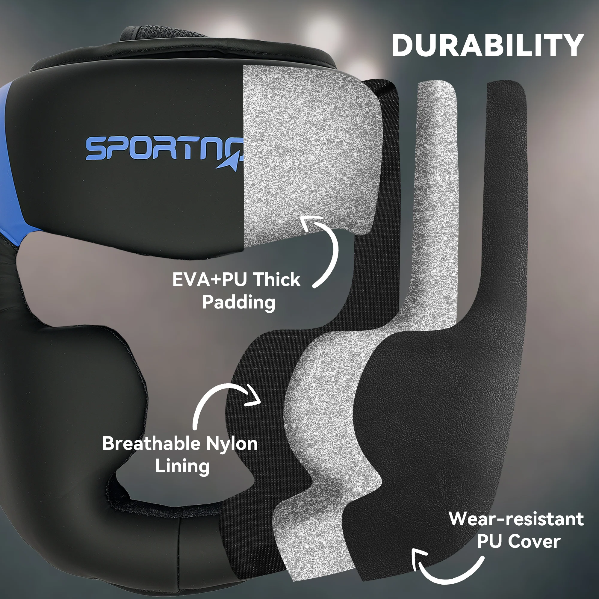 SPORTNOW Boxing Headguard W/ Adjustable Strap For Sparring Kickboxing - Image 7