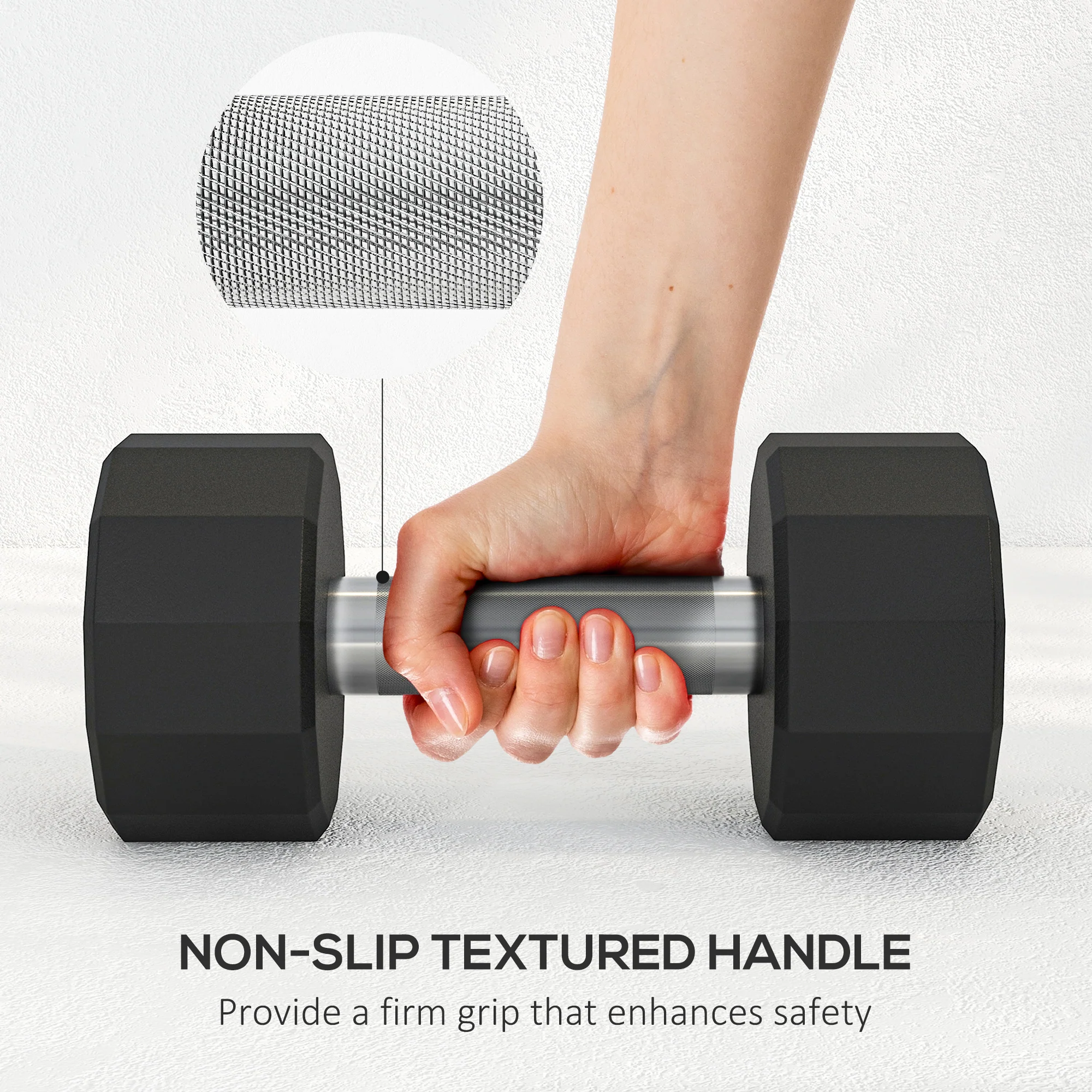 2 X 6kg SPORTNOW Dumbbells Weights Set With 12-Sided Shape And Non-Slip Grip - Image 6