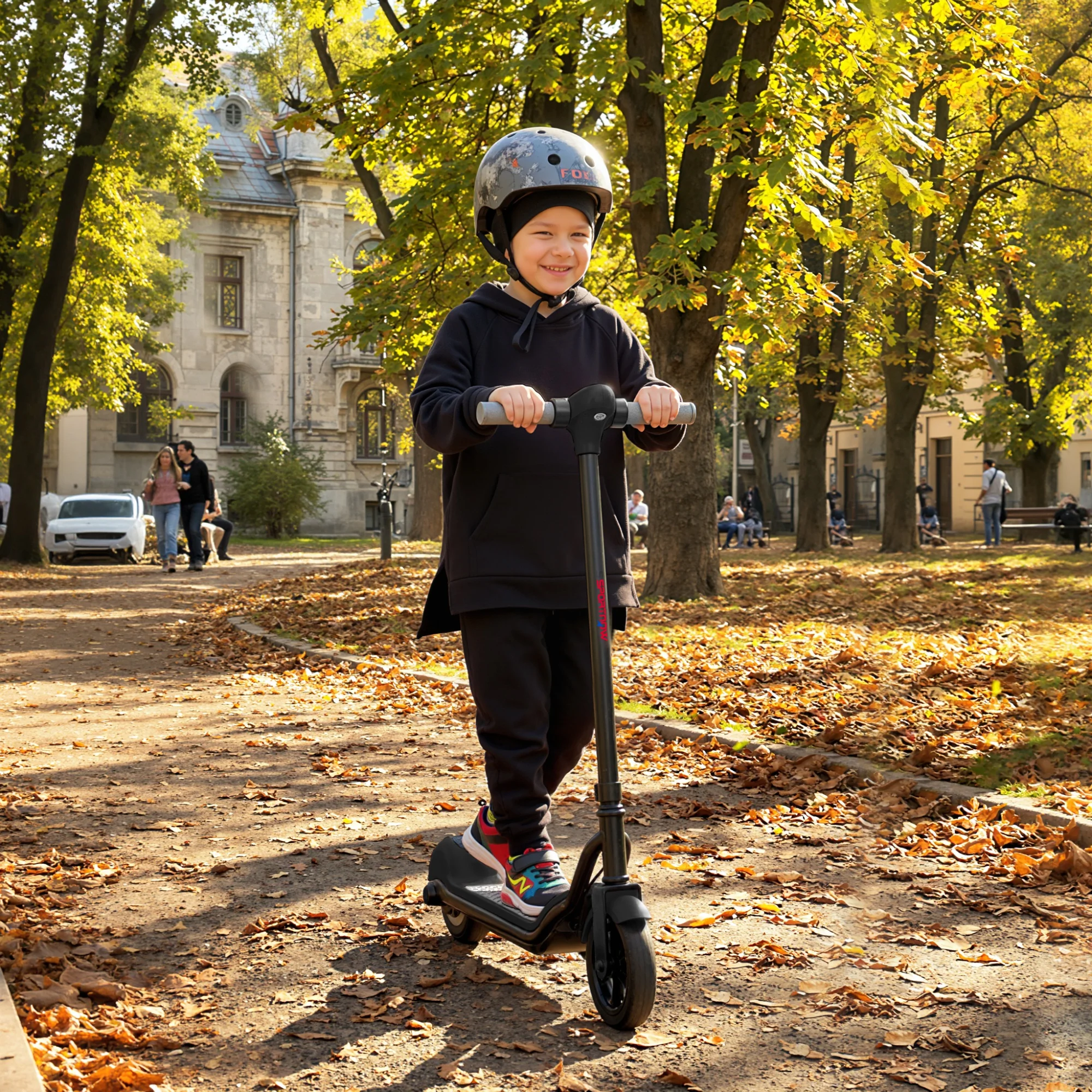 SPORTNOW Electric Scooter, Lightweight E Scooter With LED Display, Black - Image 9
