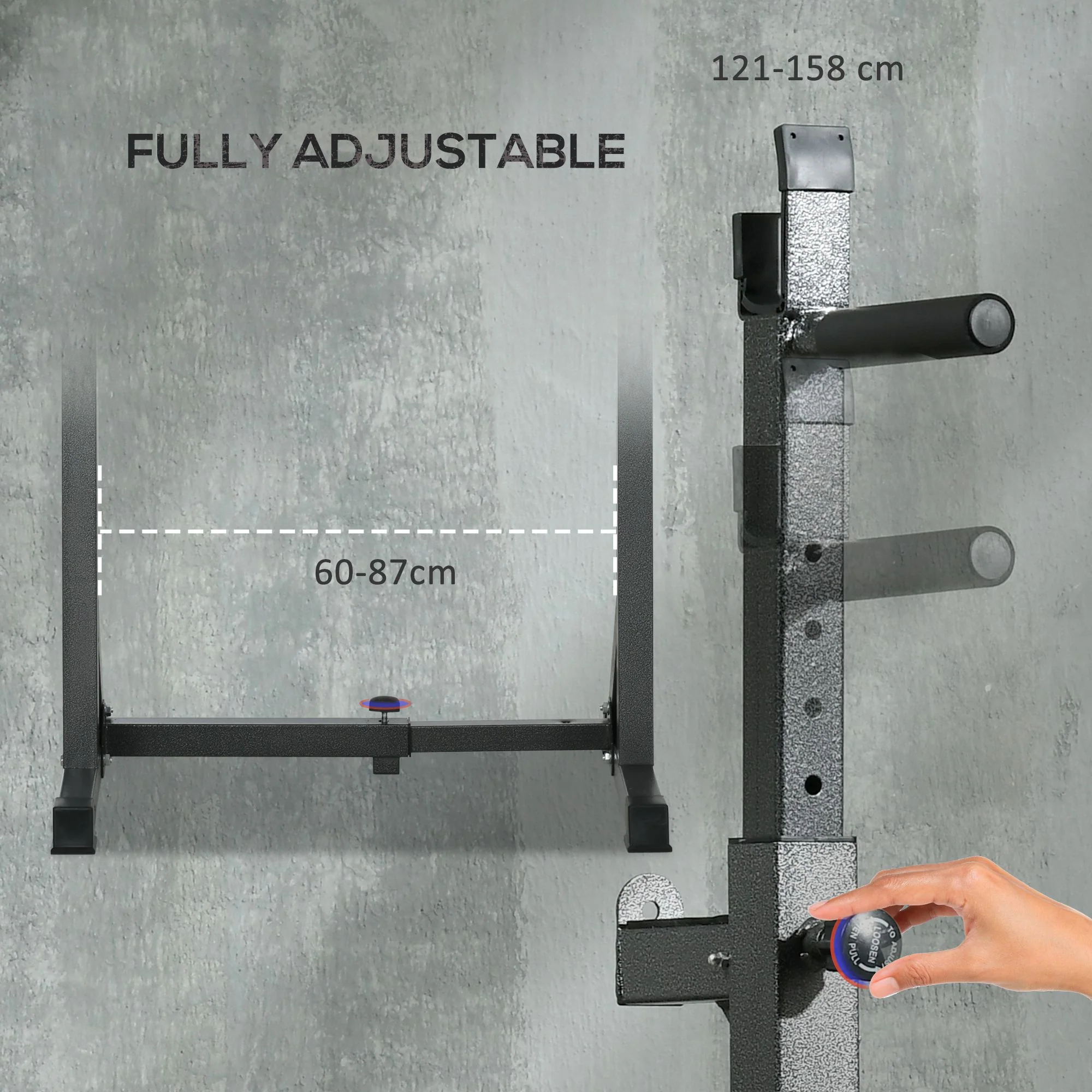 SPORTNOW Heavy Duty Squat Rack, Adjustable Weight Barbell Stand, for Home, Gym - Image 4