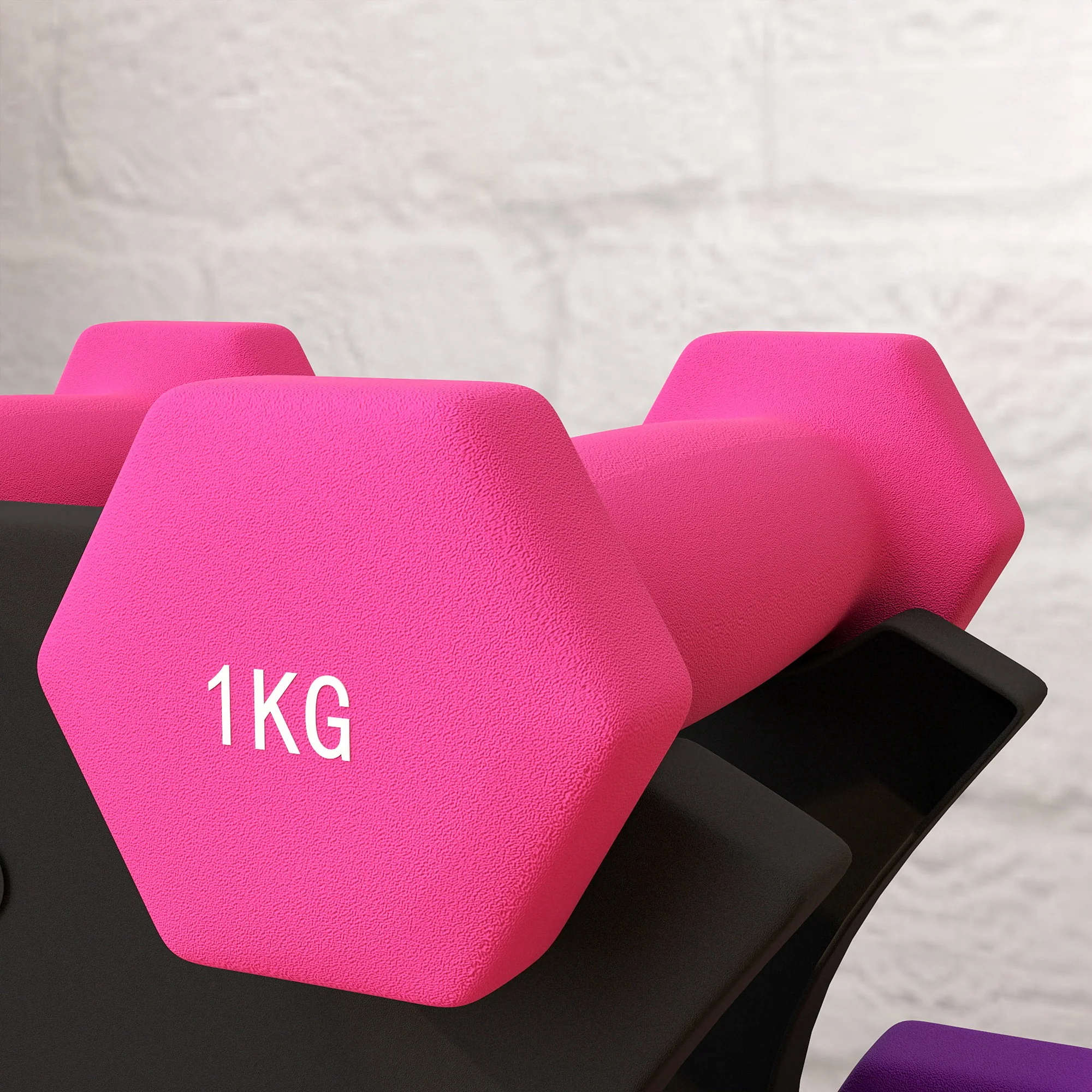 SPORTNOW Hex Dumbbells Set with Dumbbells Rack, 2 x 1kg, 2 x 2kg, 2 x 3kg - Image 9