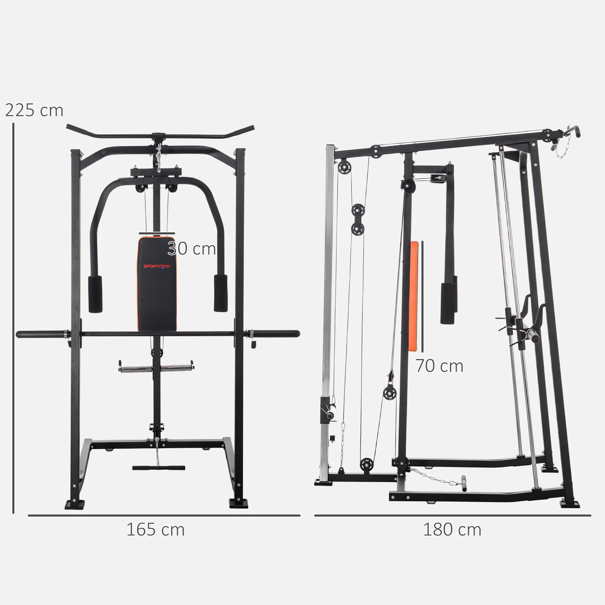 SPORTNOW Multi-Gym Smith Machine Power Cage for Home Gym Weight Lifting - Image 5