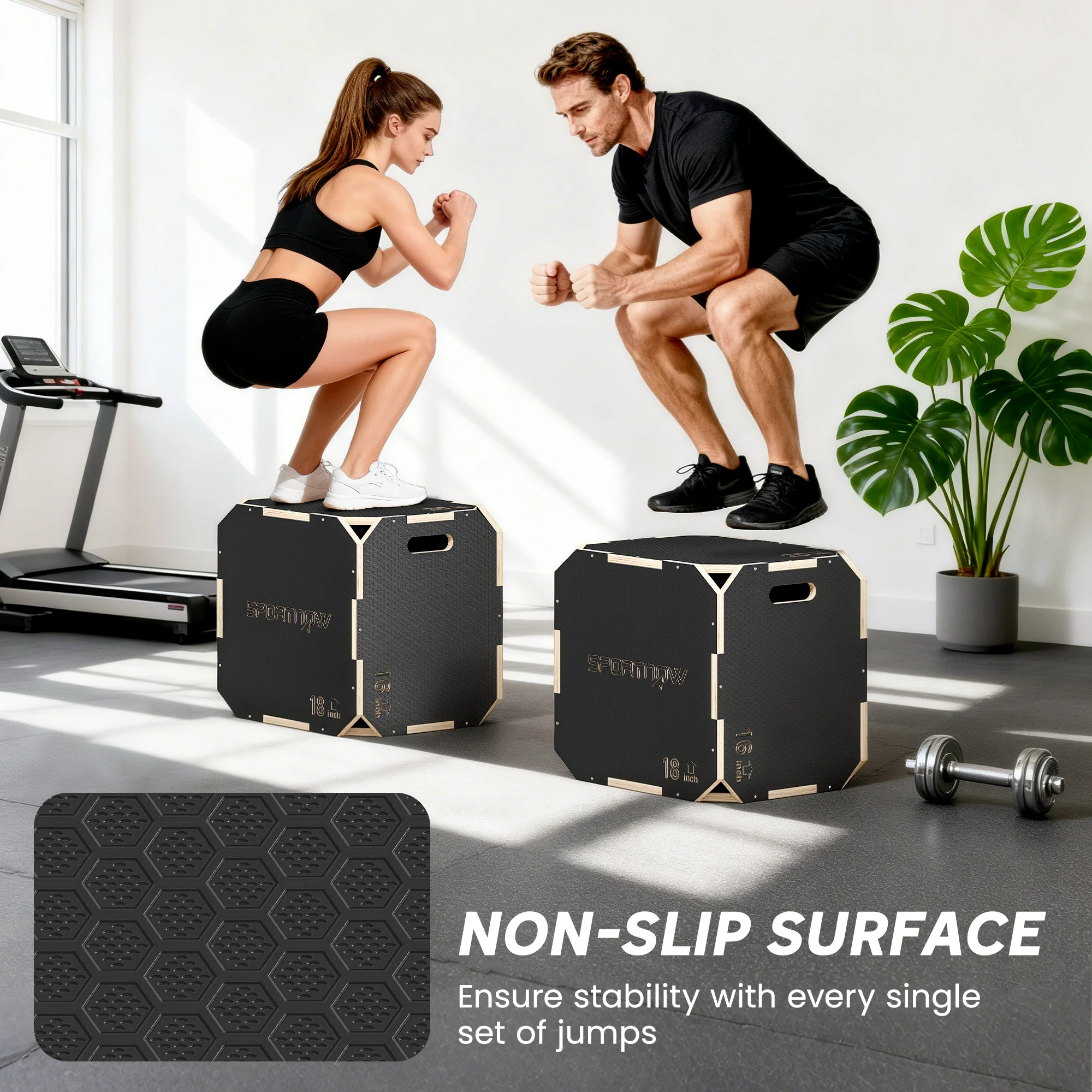 SPORTNOW Non-Slip Plyo Box, Corner-free Wooden Jump Box - Image 15