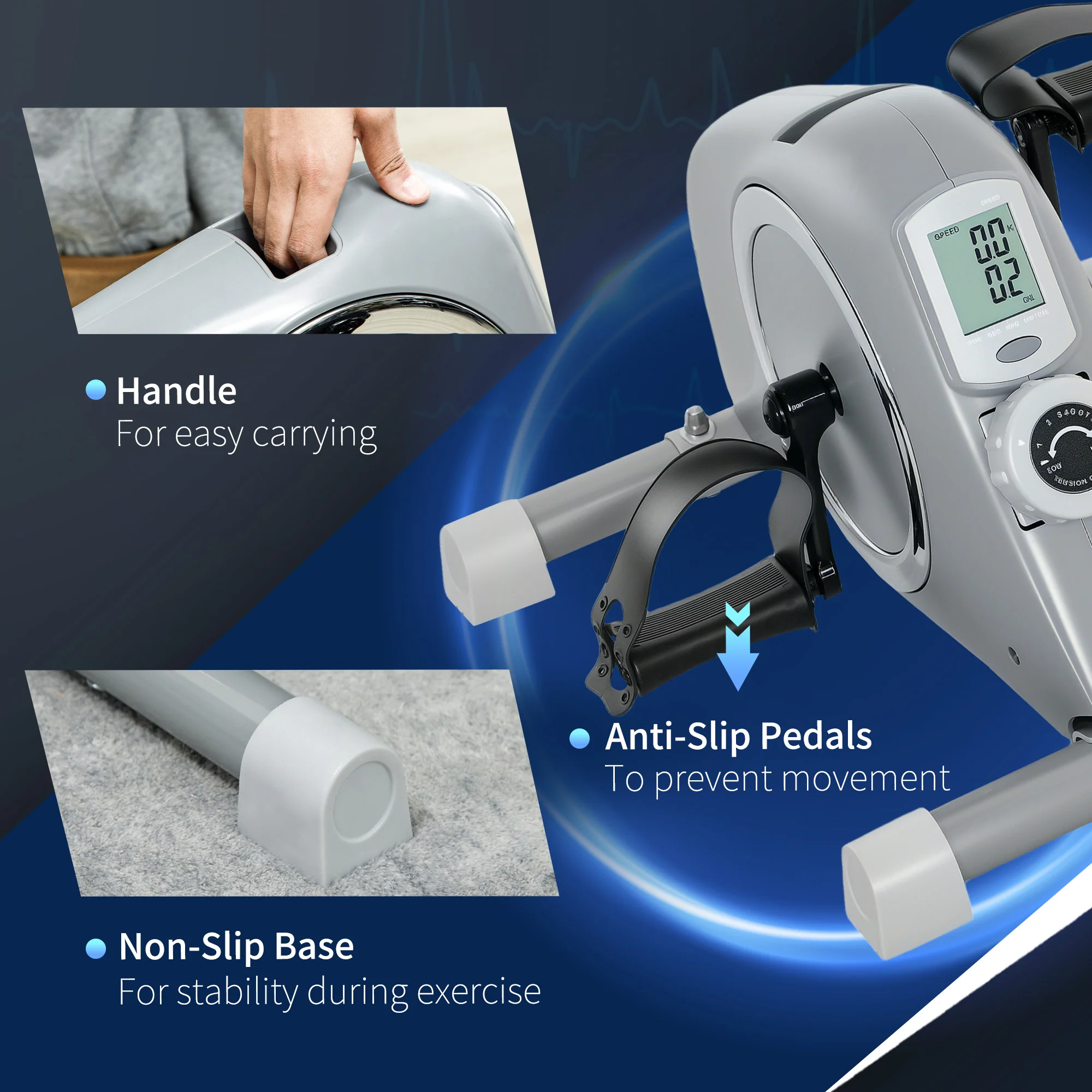 SPORTNOW Pedal Exerciser with 8-Level Magnetic Resistance - Image 8