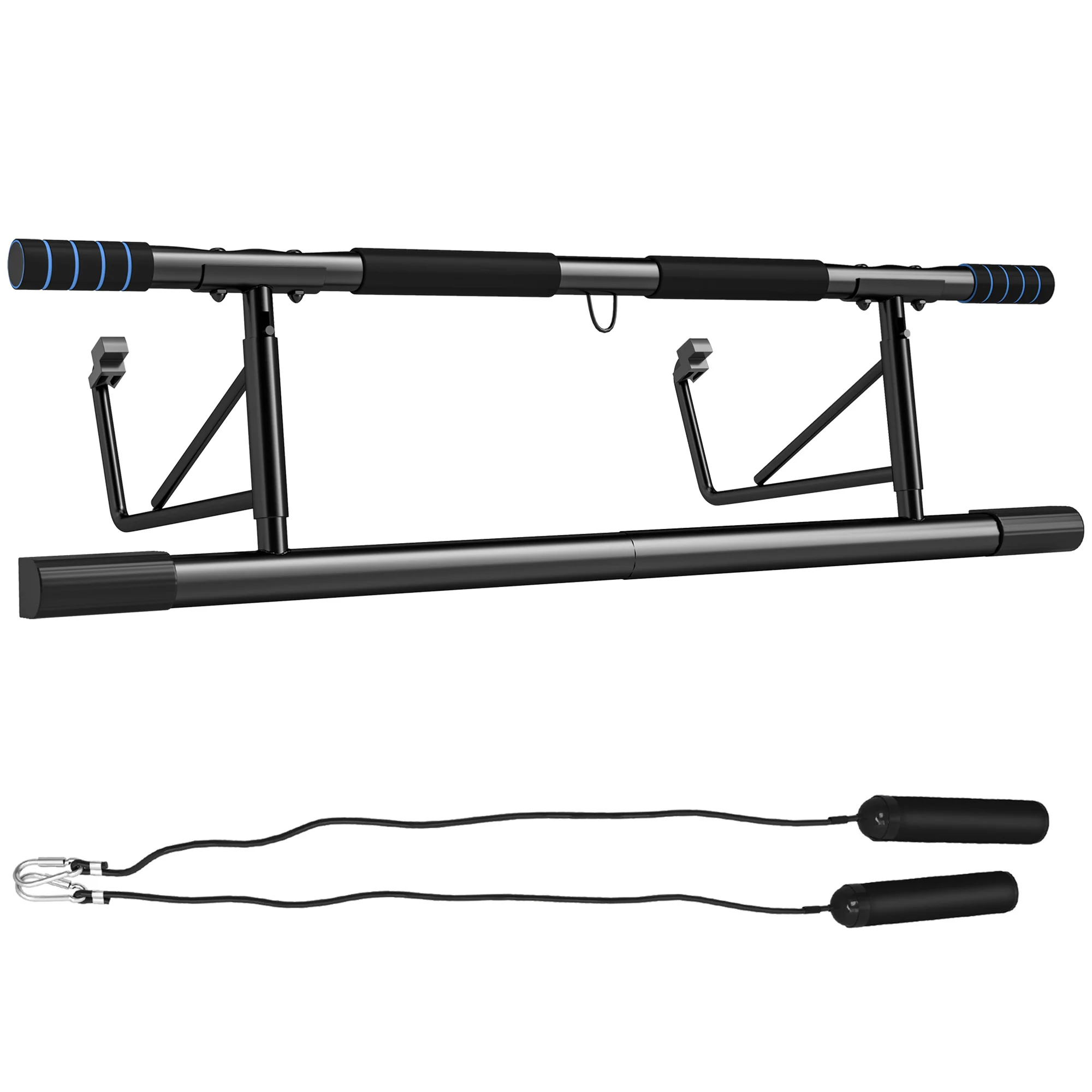 SPORTNOW Pull-Up Bar Doorway Push Up Stand W/ Resistance Bands - Image 10