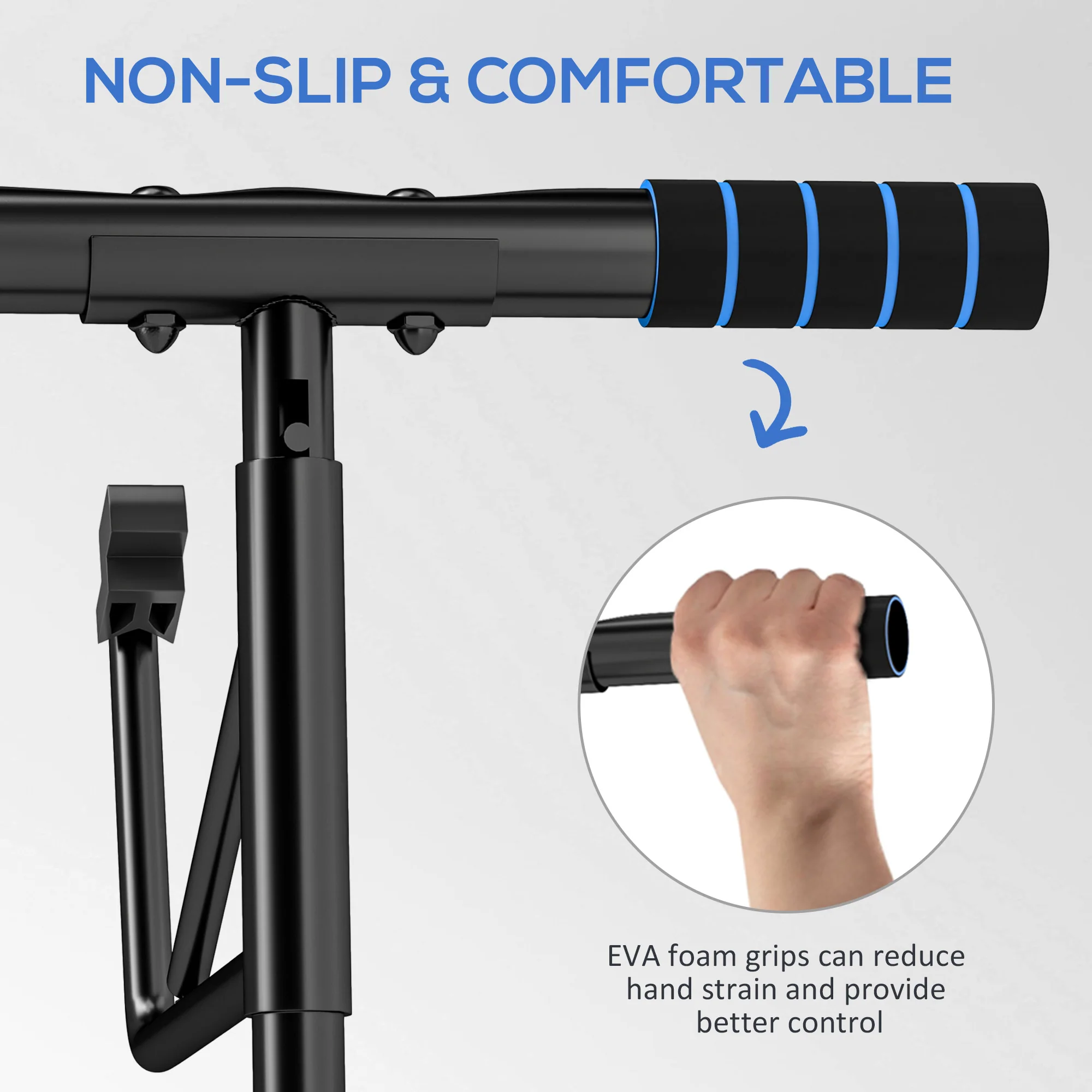 SPORTNOW Pull-Up Bar Doorway Push Up Stand W/ Resistance Bands - Image 18