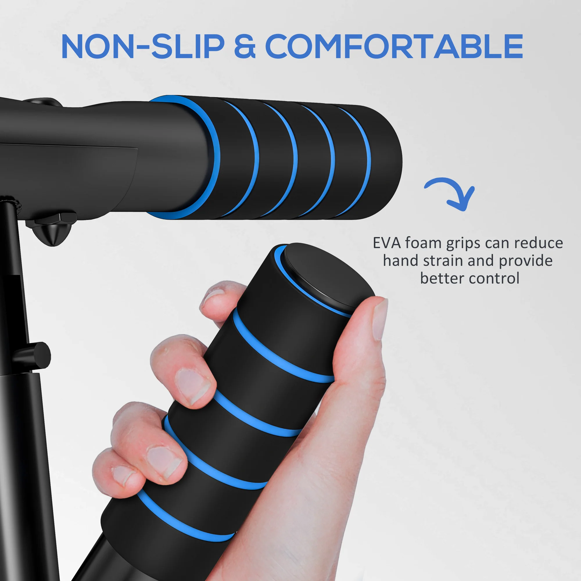 SPORTNOW Pull-Up Bar Doorway Push Up Stand W/ Resistance Bands - Image 9