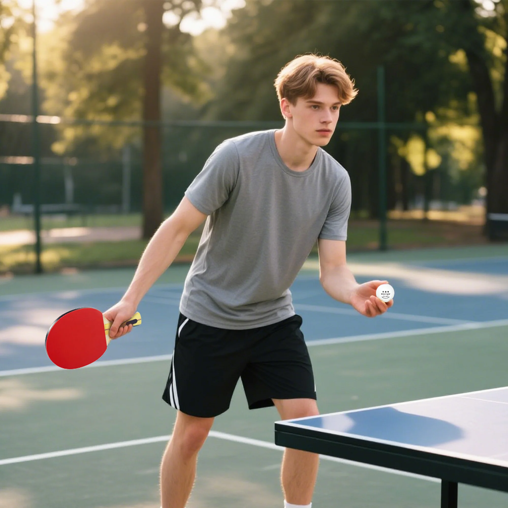 SPORTNOW Table Tennis Rackets, Portable Table Tennis Set W/ 4 Bats, 8 Balls - Image 8