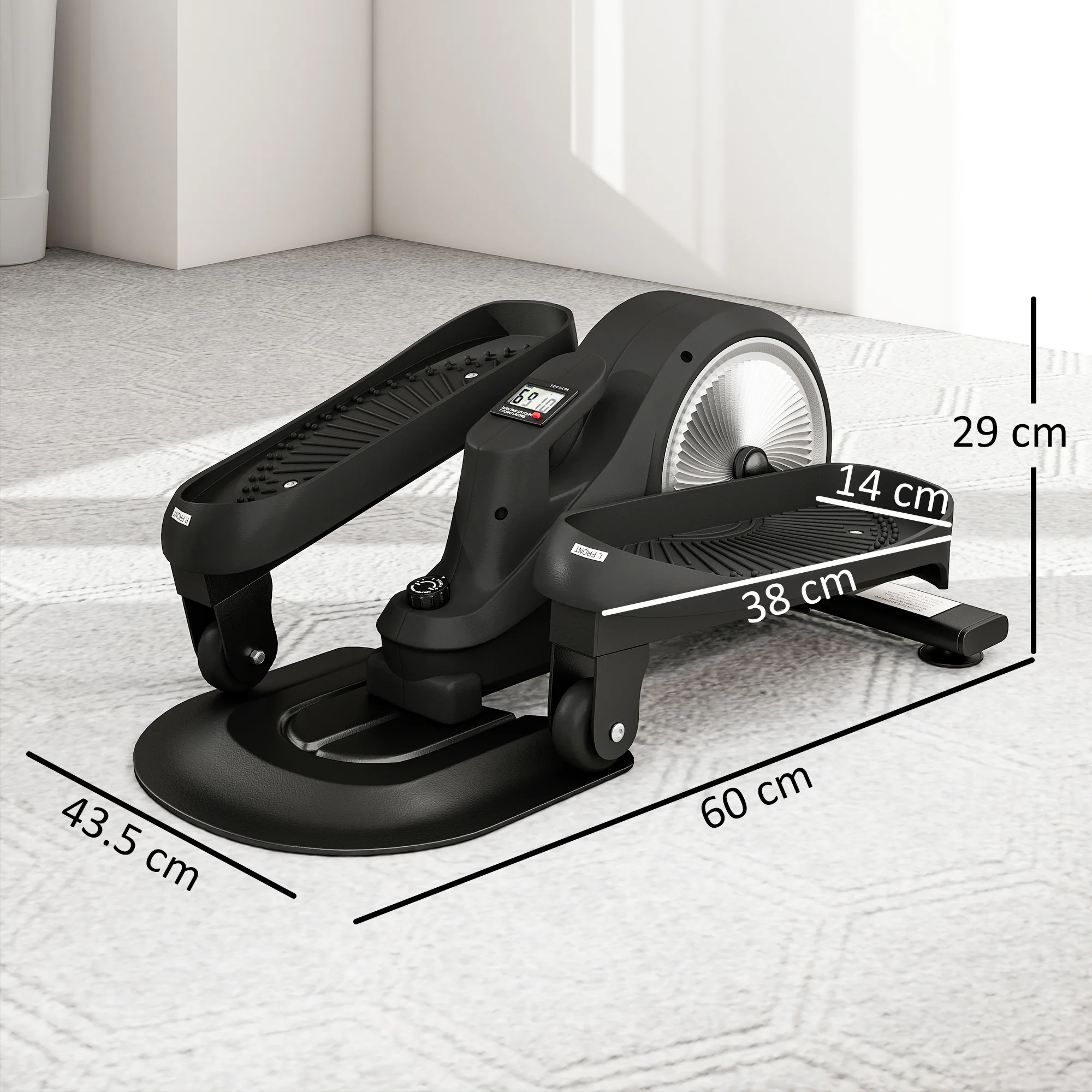SPORTNOW Under Desk Elliptical Machine, Pedal Exerciser with LCD Monitor - Image 5