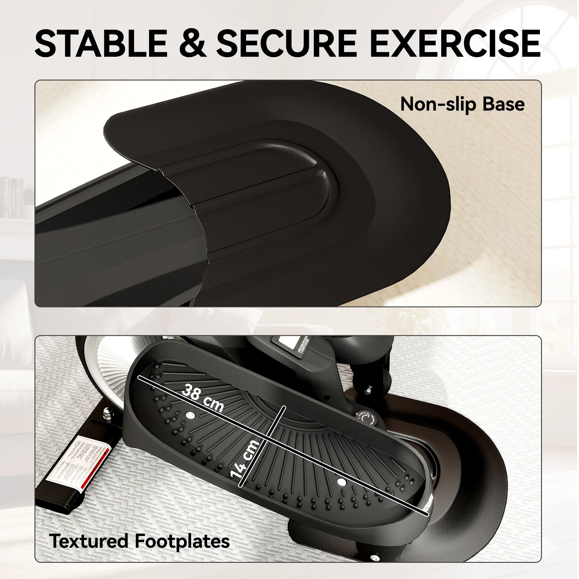 SPORTNOW Under Desk Elliptical Machine, Pedal Exerciser with LCD Monitor - Image 8