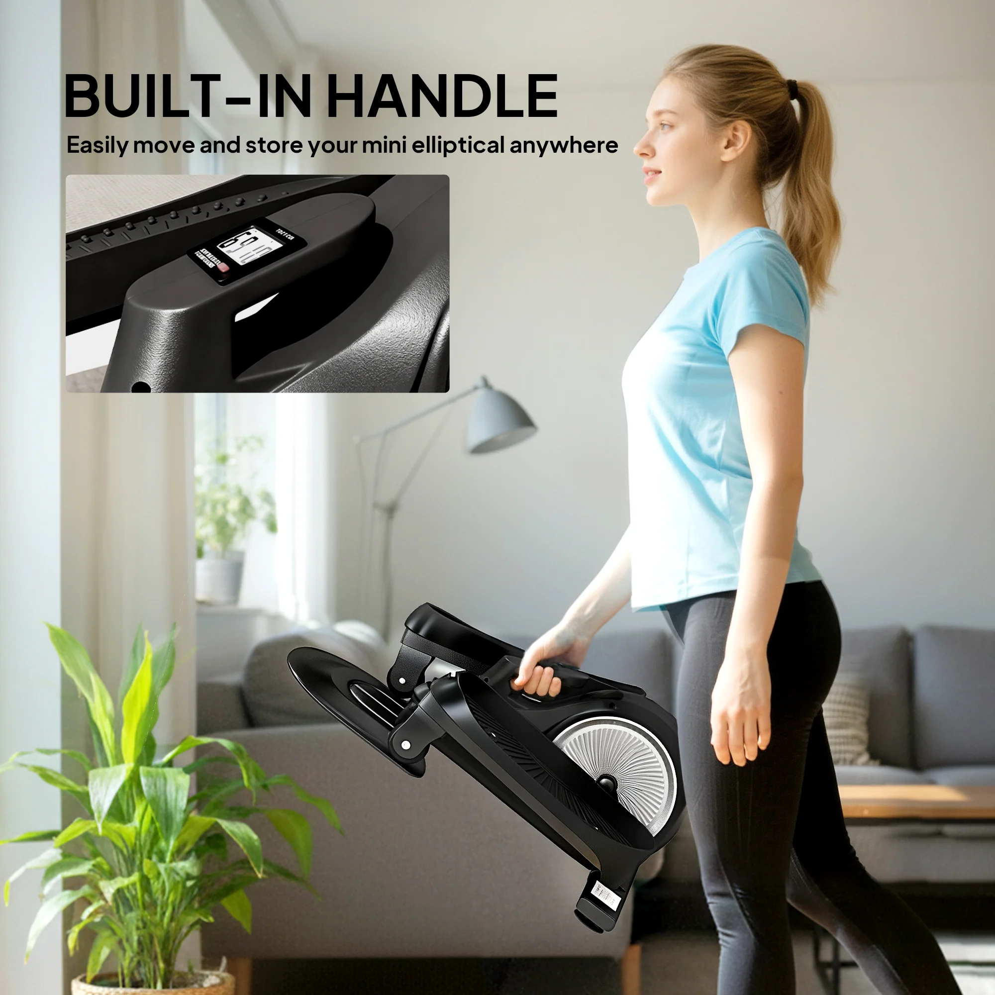 SPORTNOW Under Desk Elliptical Machine, Pedal Exerciser with LCD Monitor - Image 9