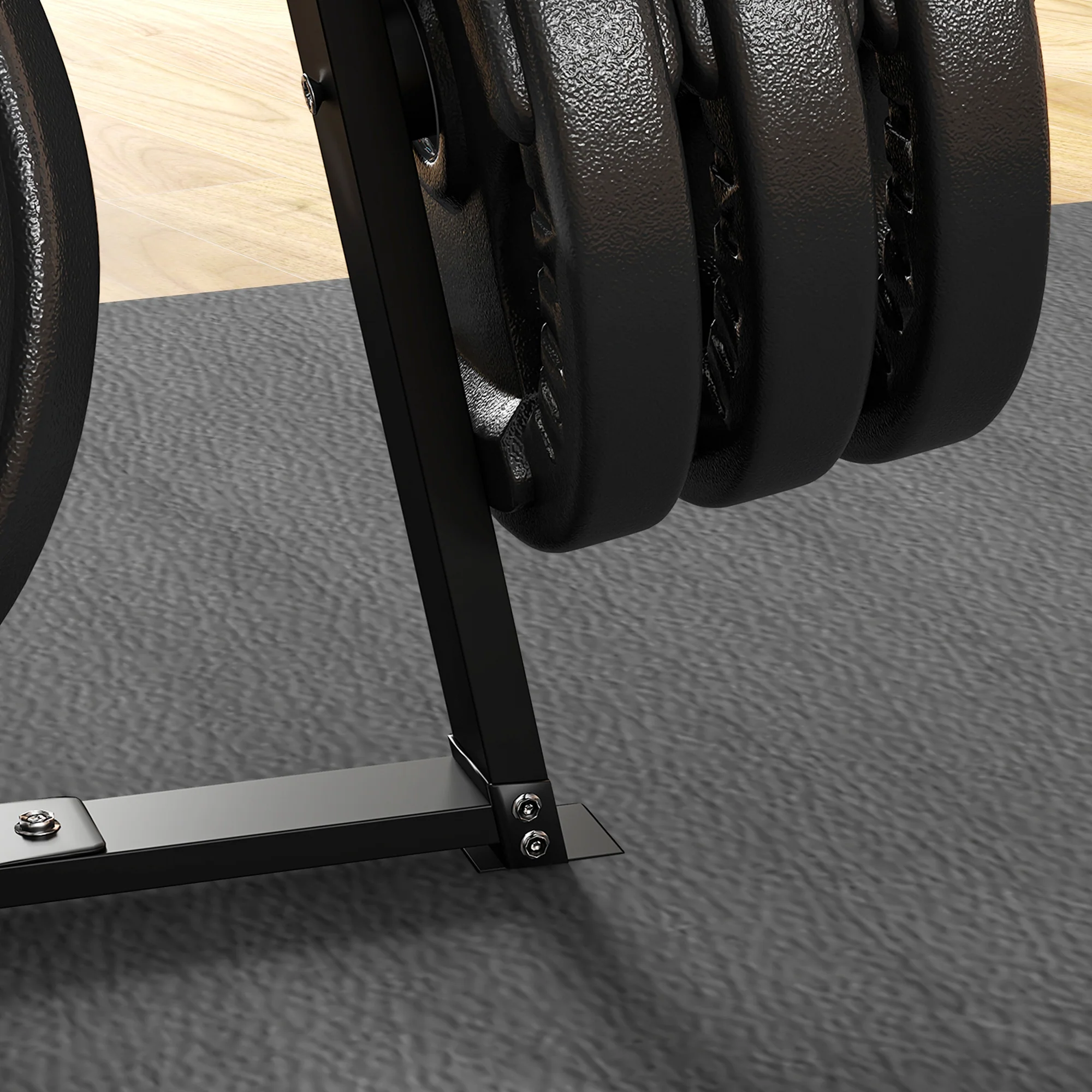SPORTNOW Weight Plate Storage Rack with 6 Fasten Clamps, Max Load 300kg - Image 8