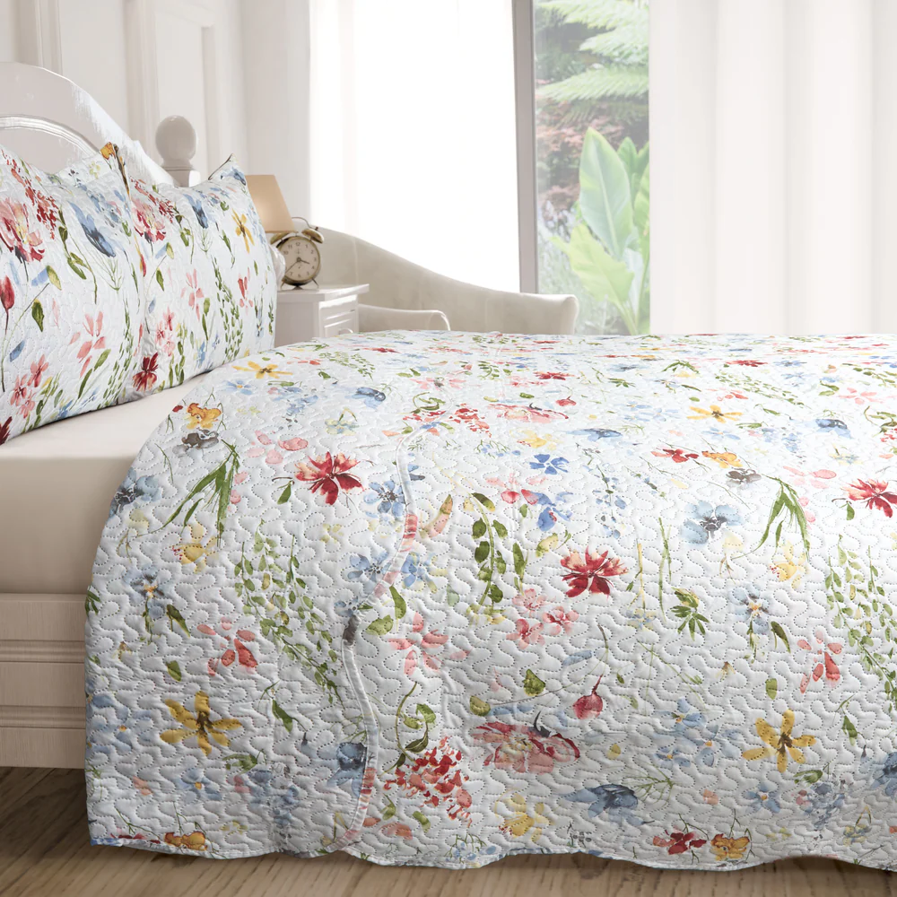 Spring - Quilted Patchwork Bedspread Set - King