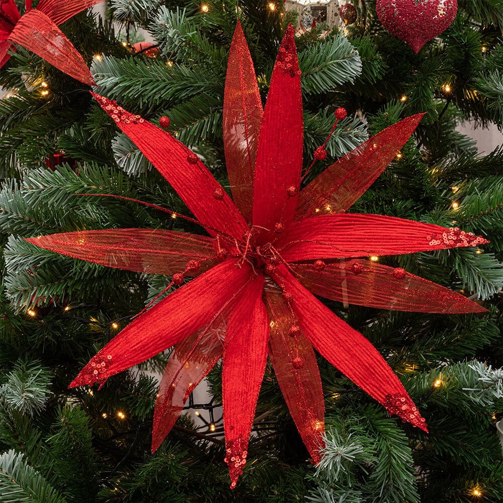 Christmas Sparkle Super Flower Decoration Glitter 45cm - Image 8