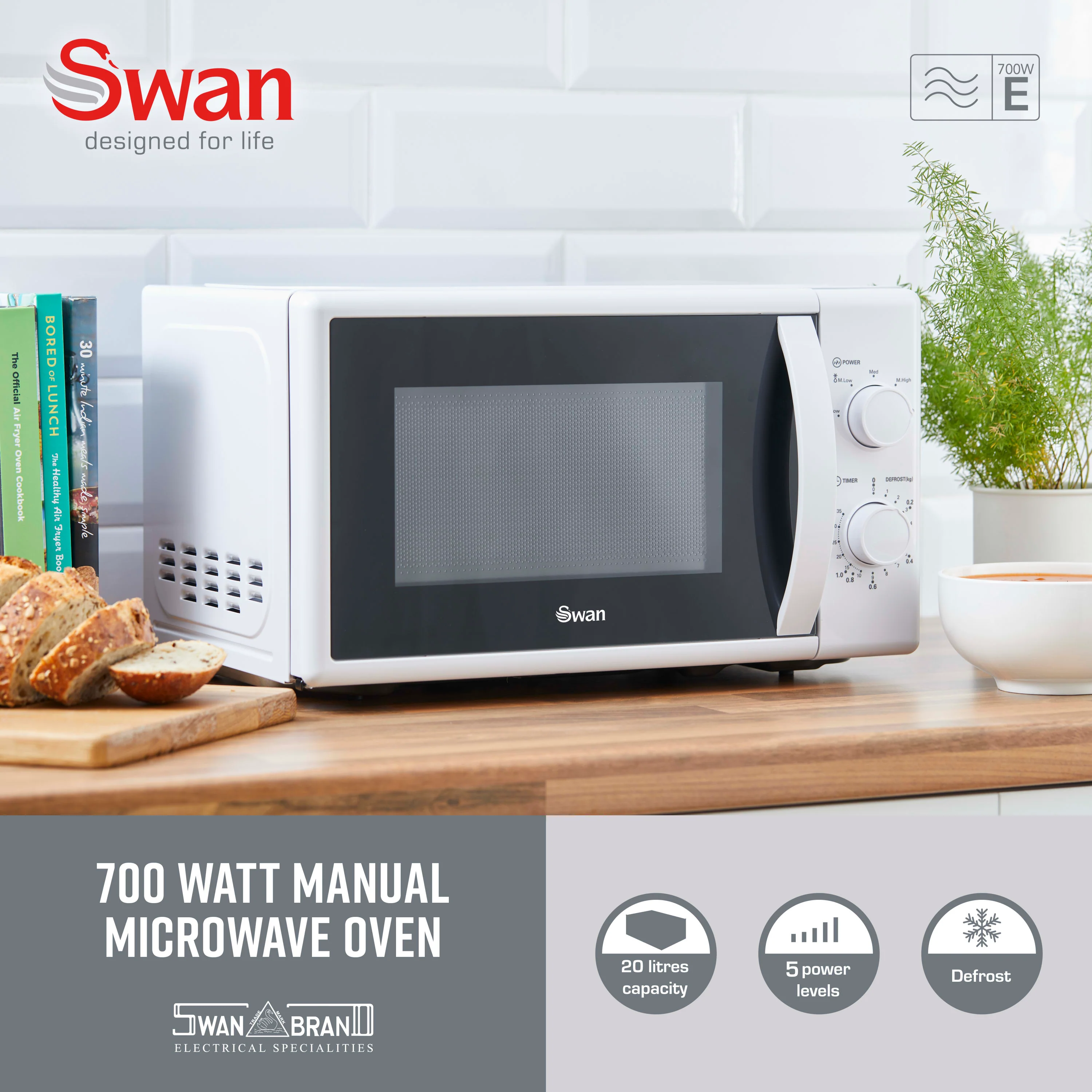 Swan 20L 700W Manual Microwave - Image 6