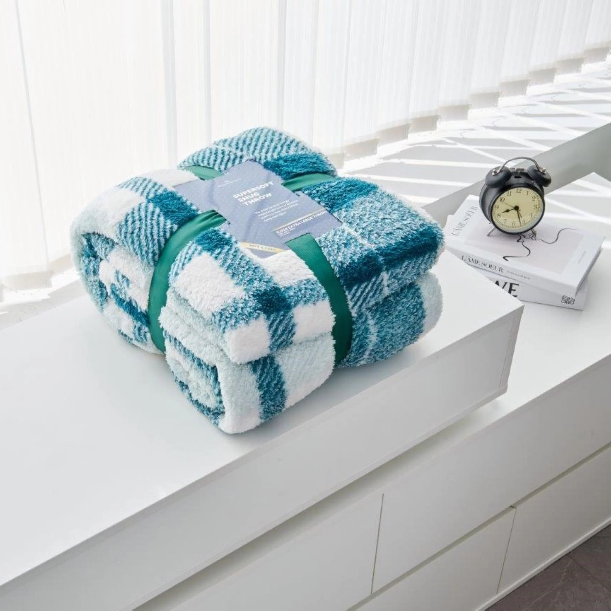 Teddy Windsor Check Throw - Green - Image 3