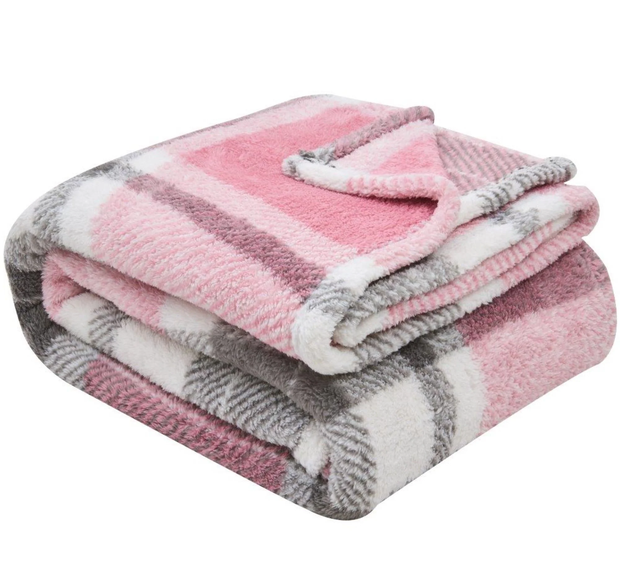 Teddy Windsor Check Throw - Pink