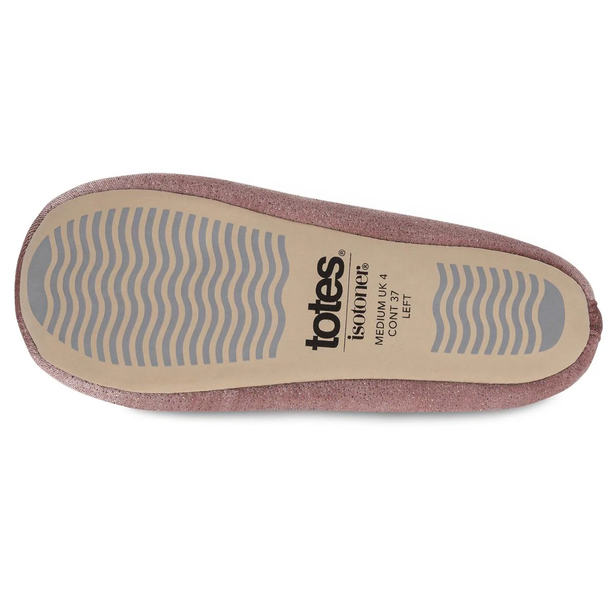 Totes Sparkle Velour Ballet Womens Slippers - Pink - Image 5