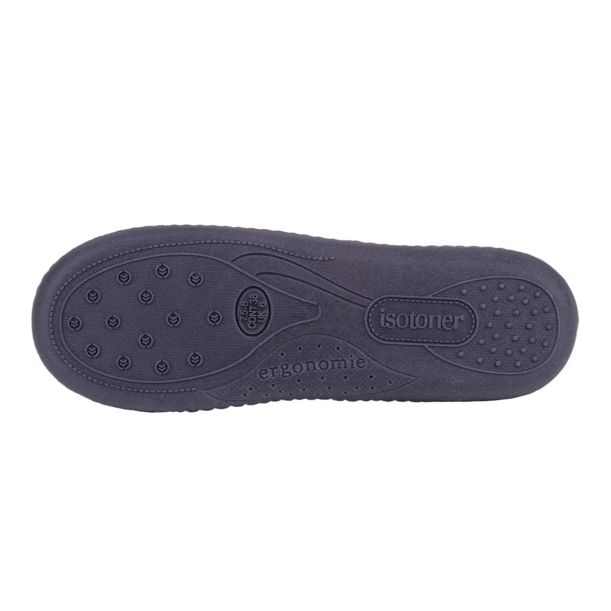 Totes Stripe Full Back Womens Slipper - Navy - Image 2