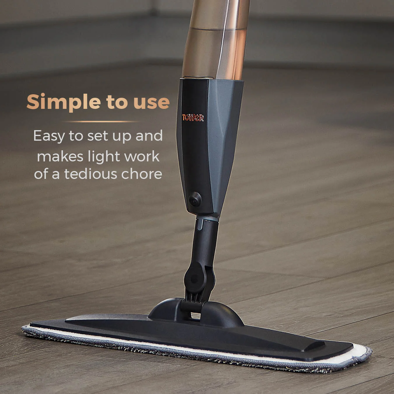Tower Classic Spray Mop - Black/Blush Gold - Image 4
