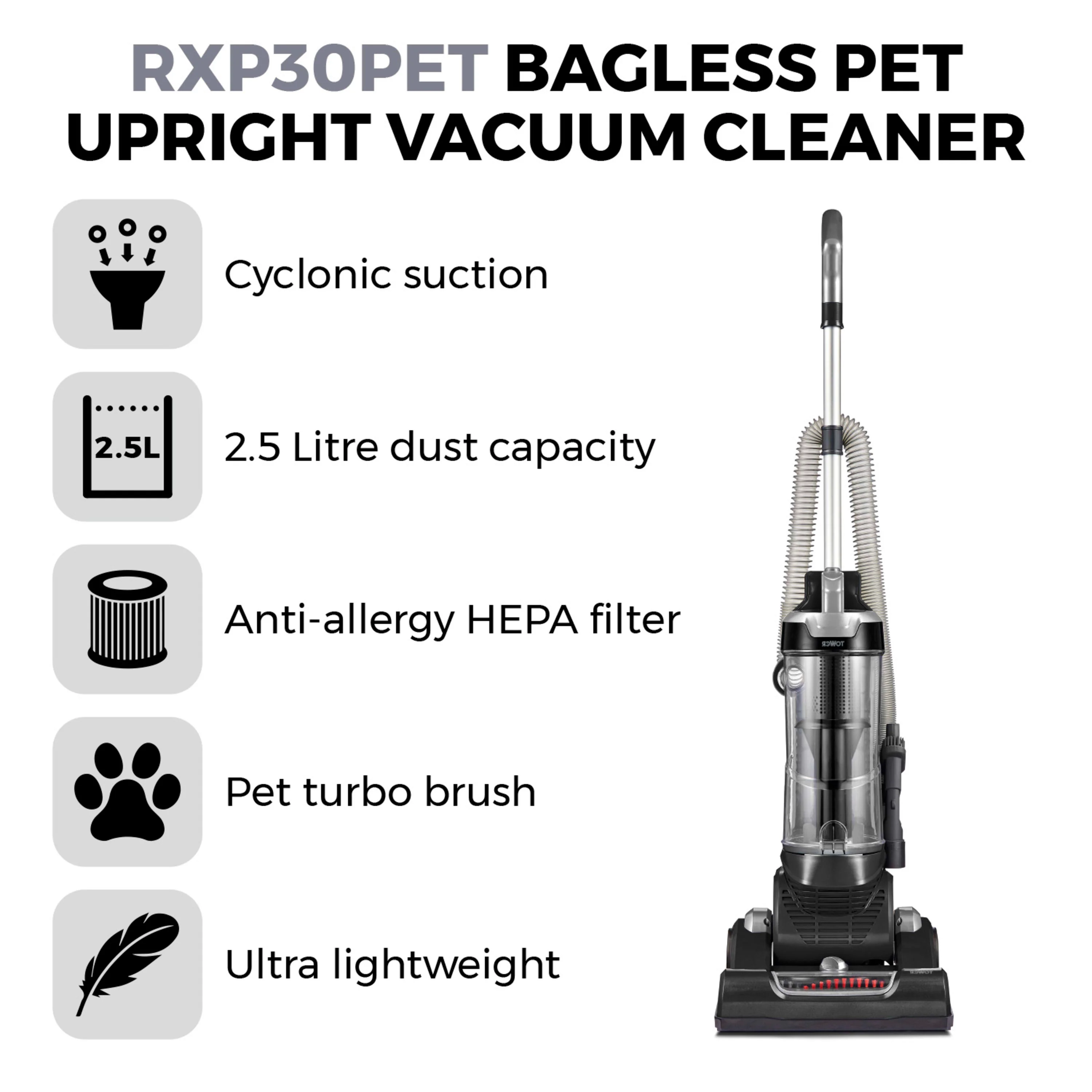 Tower TXP30 Bagless Pet Upright - Image 2