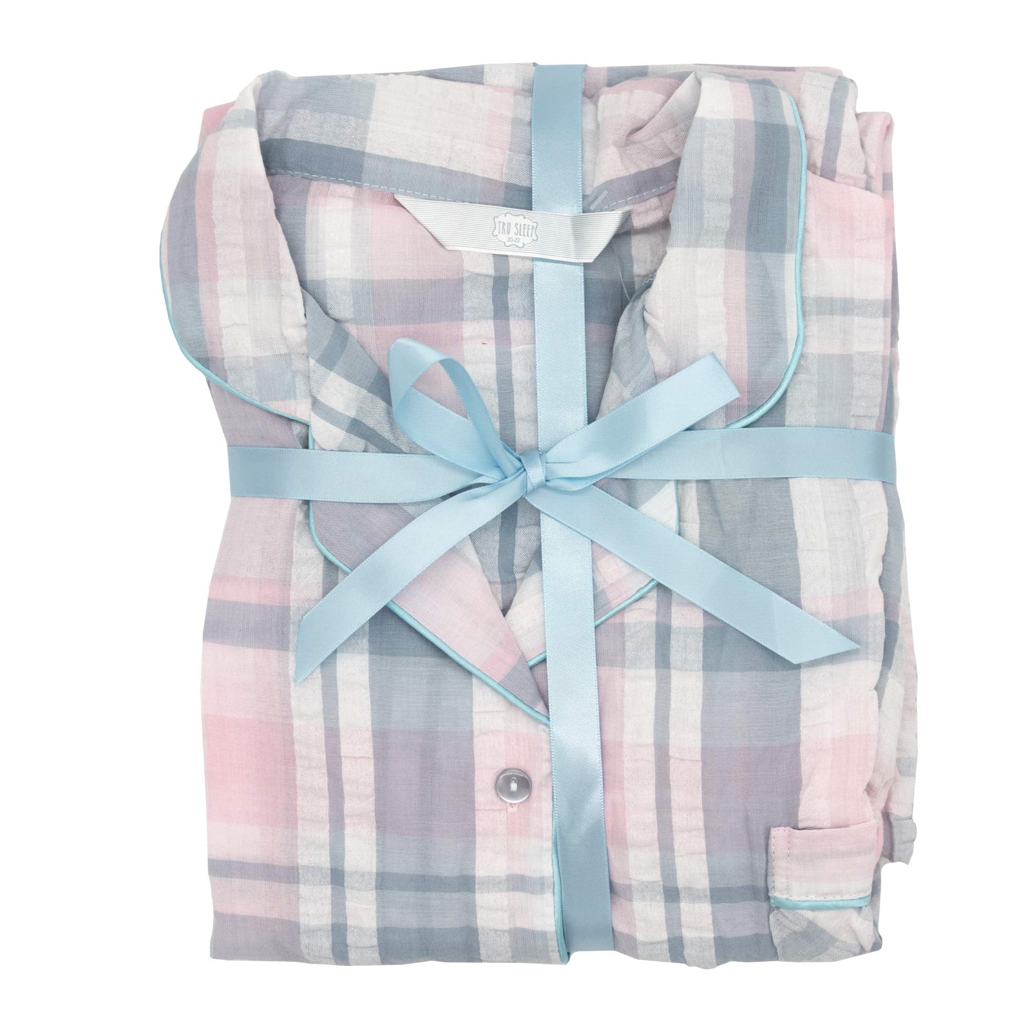 Tru Ladies Check Pyjama - Blue
