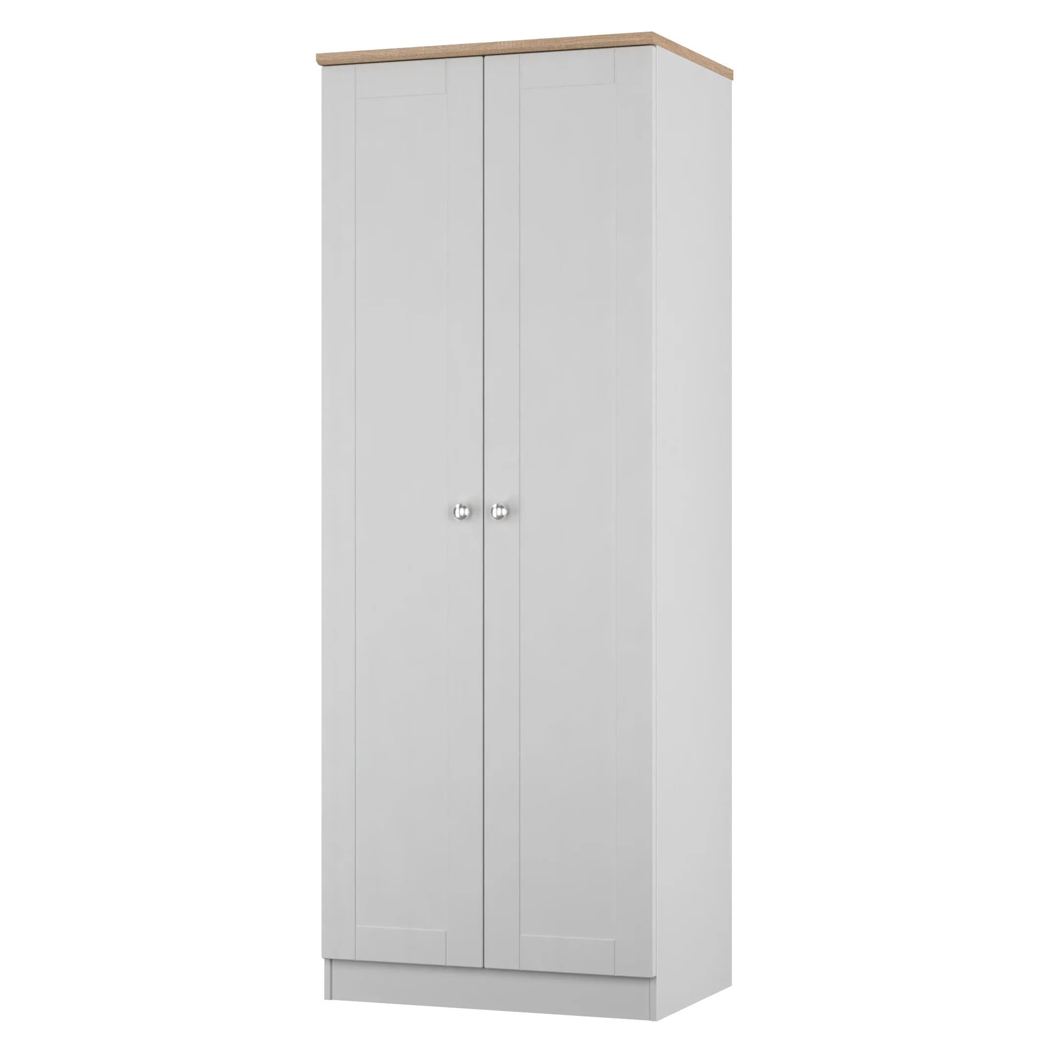 Tutbury Ready Assembled 2 Door Wardrobe in Grey Ash & Bardolino Oak - Image 4