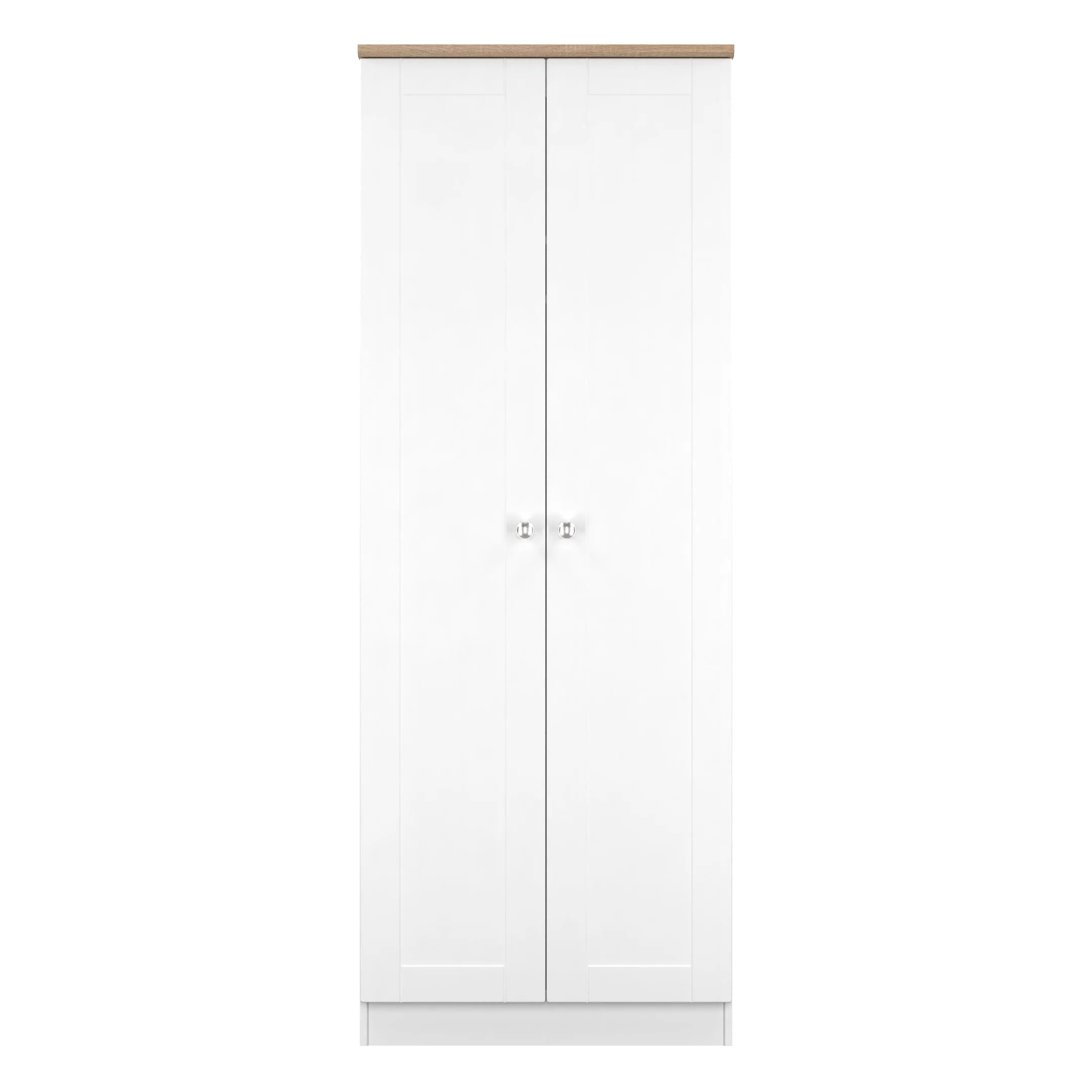 Tutbury Ready Assembled 2 Door Wardrobe in White Ash & Bardolino Oak - Image 2