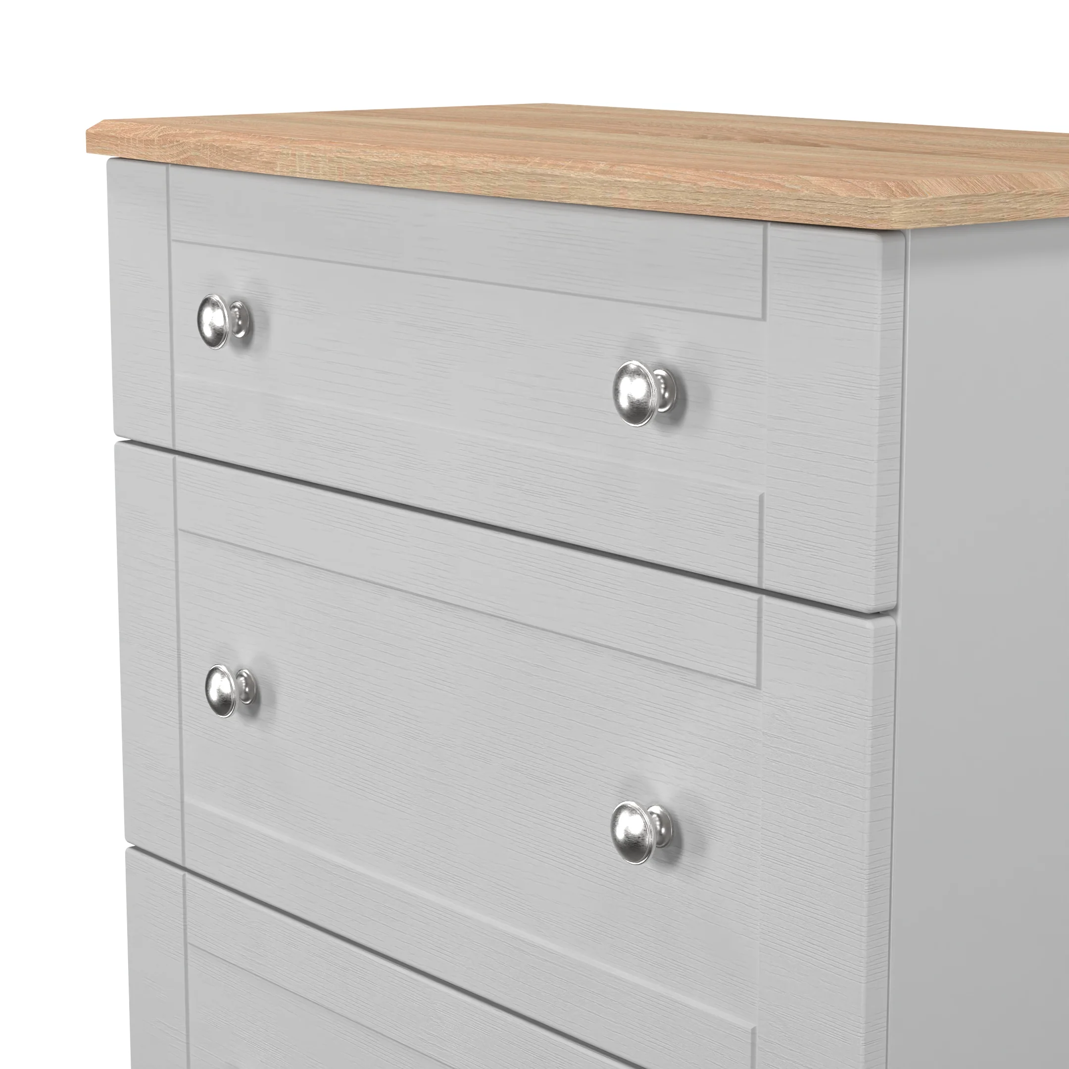 Tutbury Ready Assembled 3 Drawer Deep Chest in Grey Ash & Bardolino Oak - Image 5