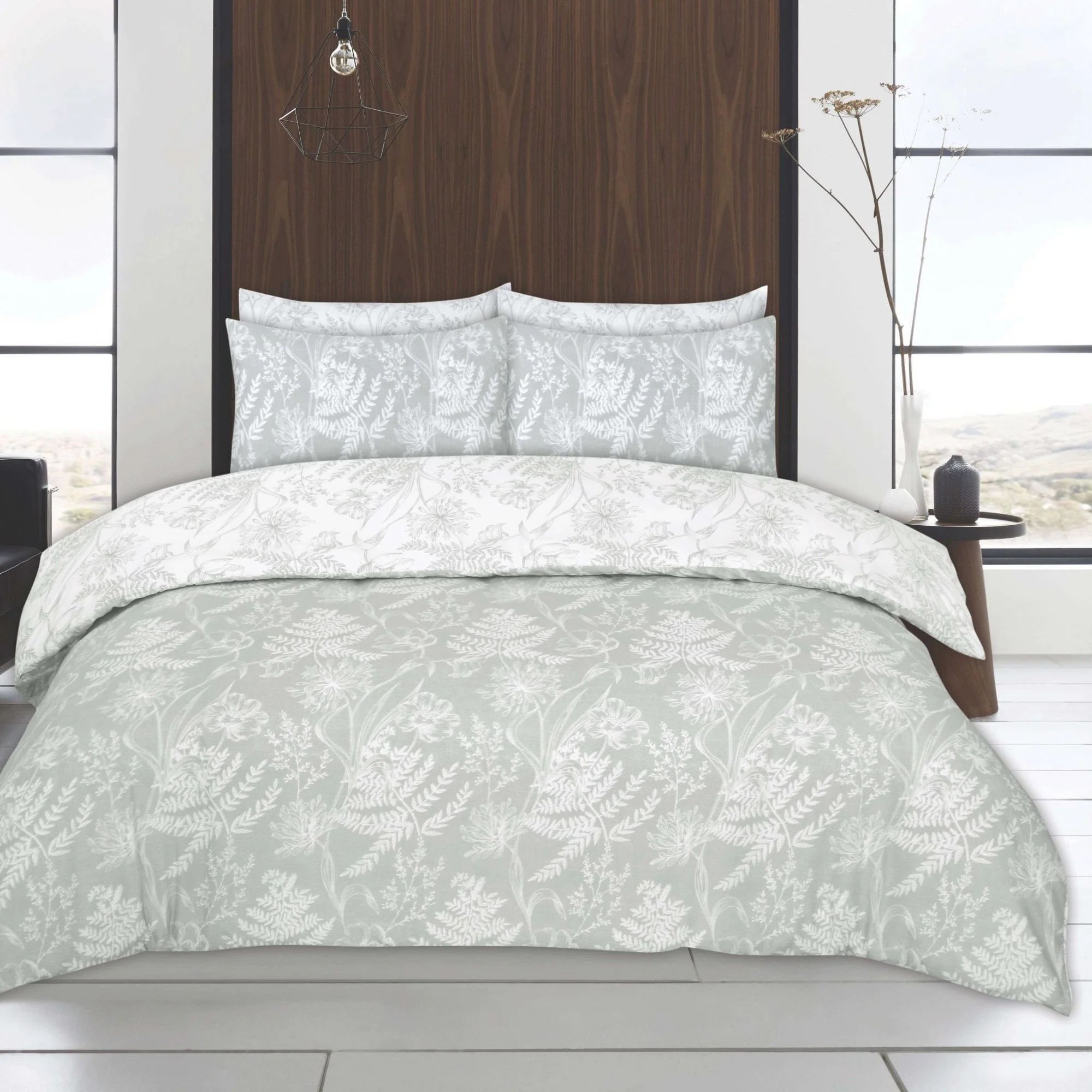 Twin Pack Farrow/Hibiscus Duvet Set - Grey - Image 2