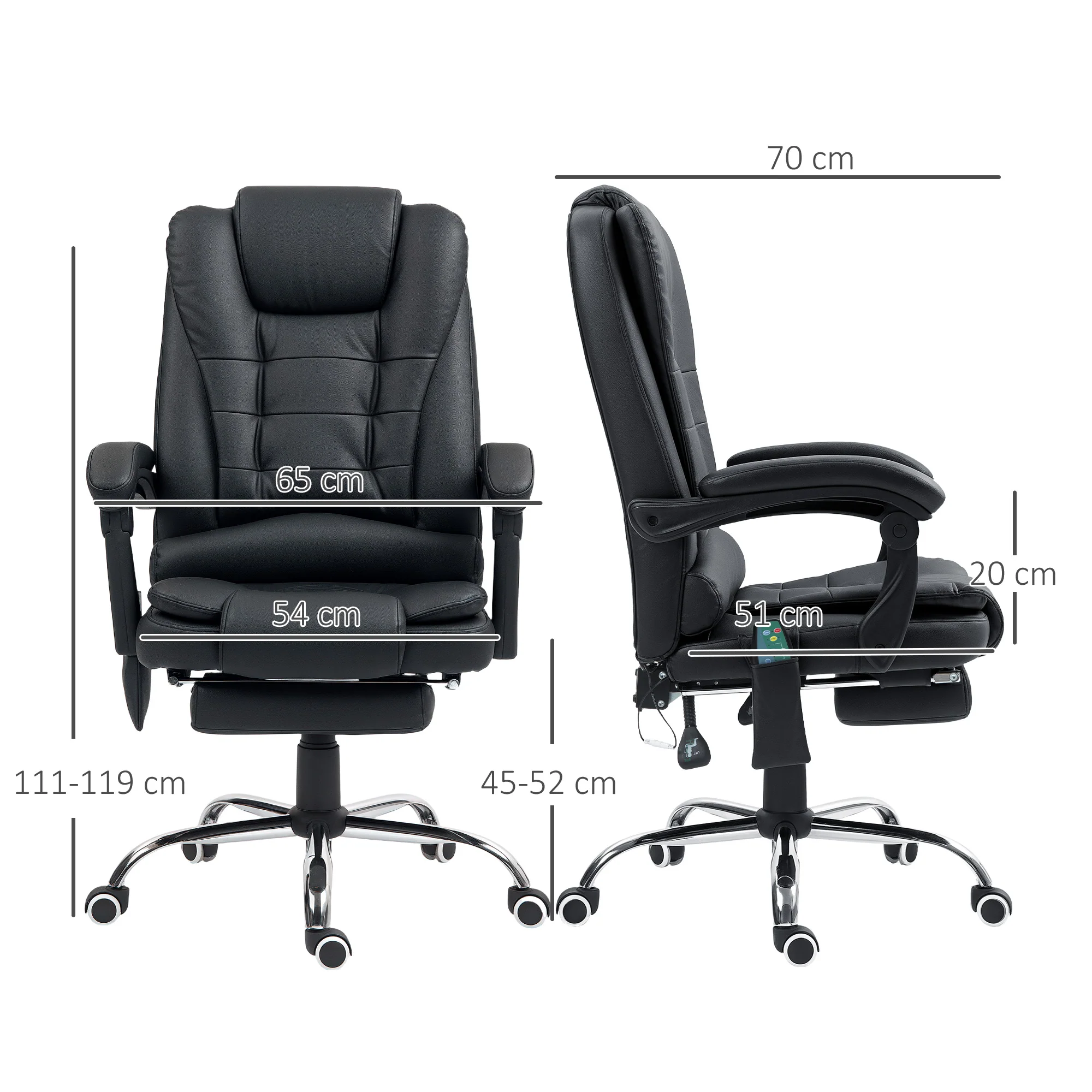 Vinsetto Ergonomic Heated 6 Points Vibration Massage Office Chair - Image 5