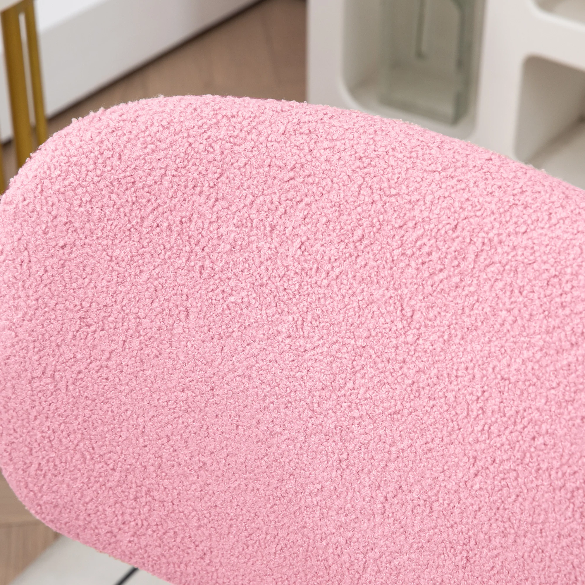 Vinsetto Fluffy Home Office Chair With Adjustable Height, Armless, Pink - Image 8