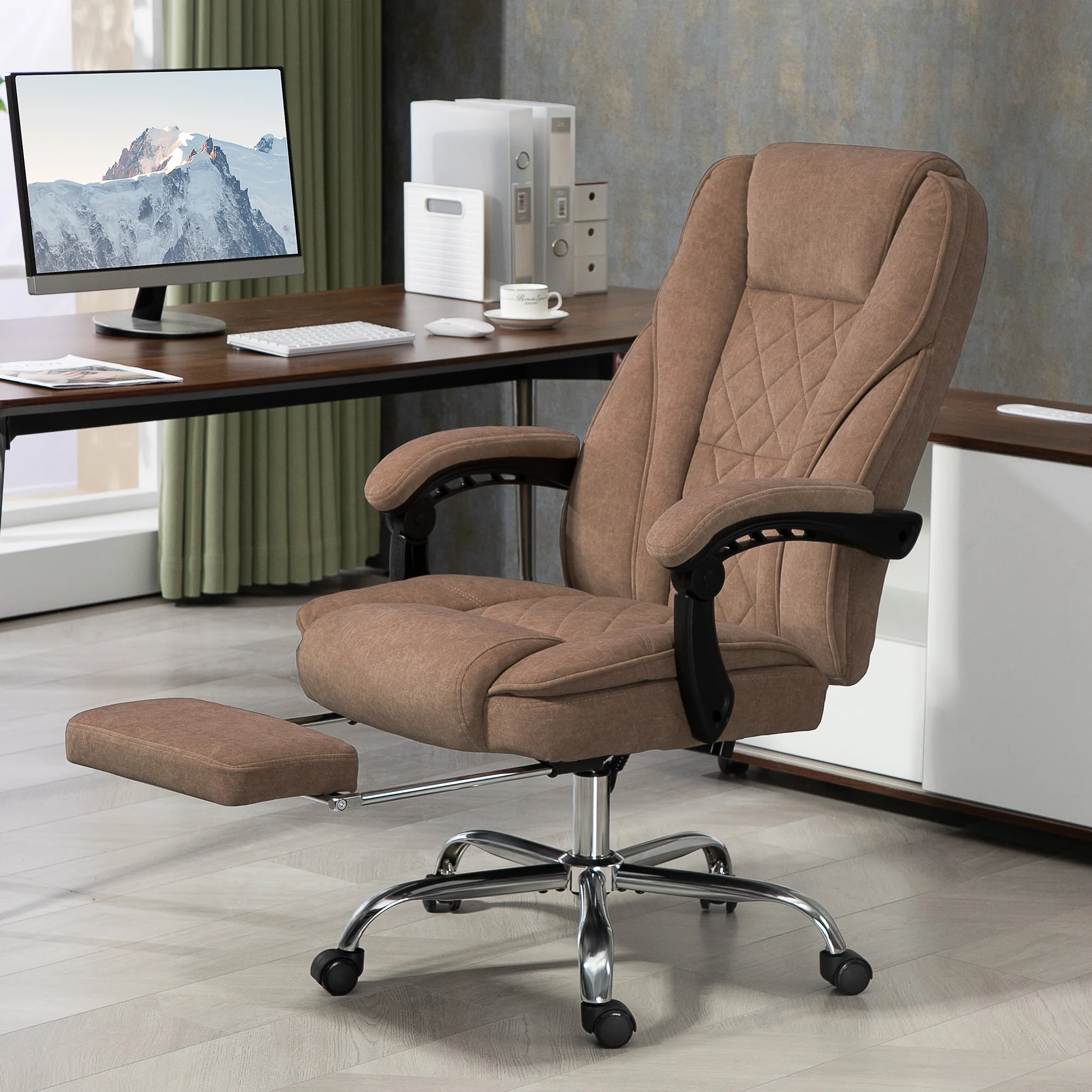 Vinsetto Massage Office Chair, Heated Reclining Desk Chair - Image 11