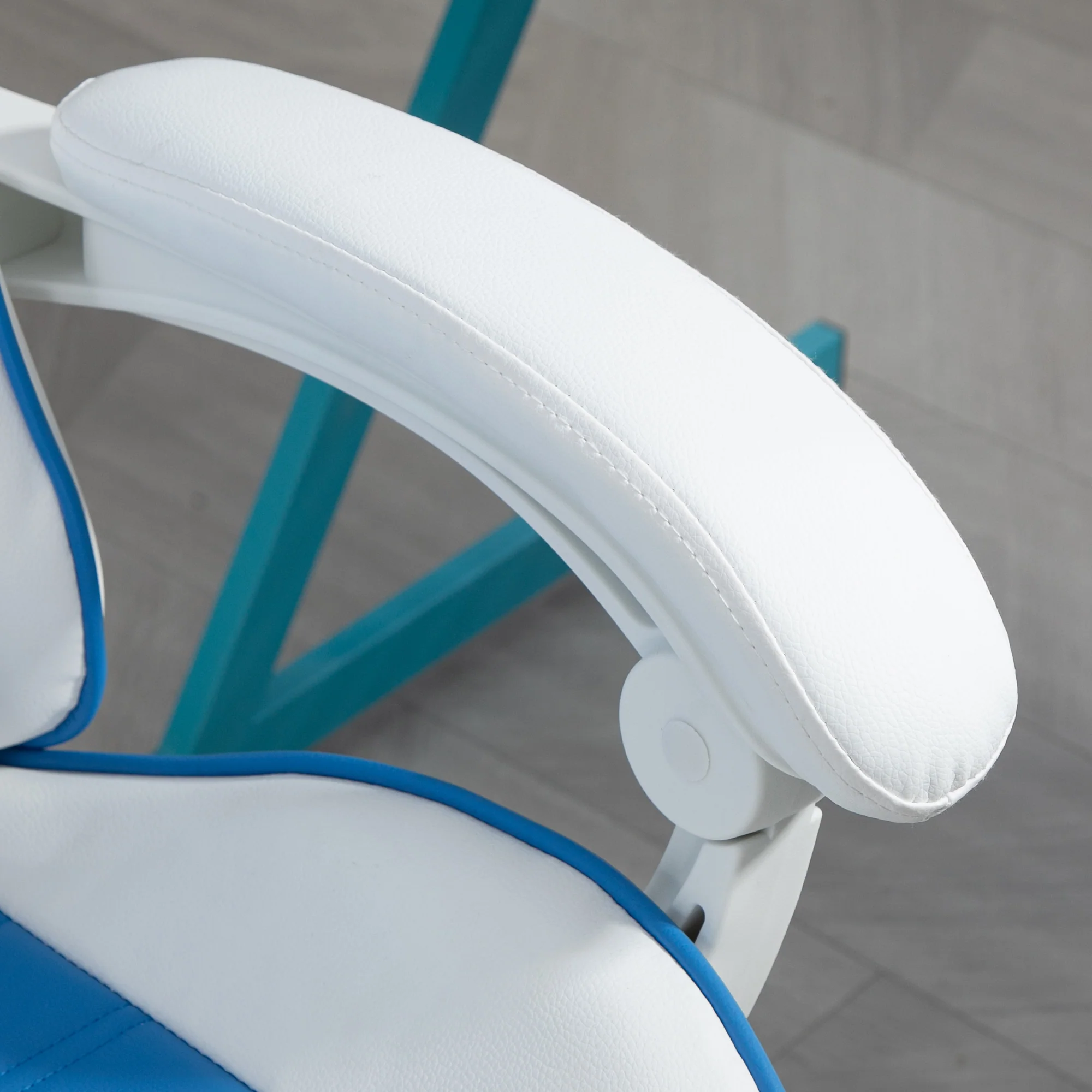 Vinsetto Racing Style Gaming Chair With Footrest Removable Rabbit Ears, Blue - Image 9