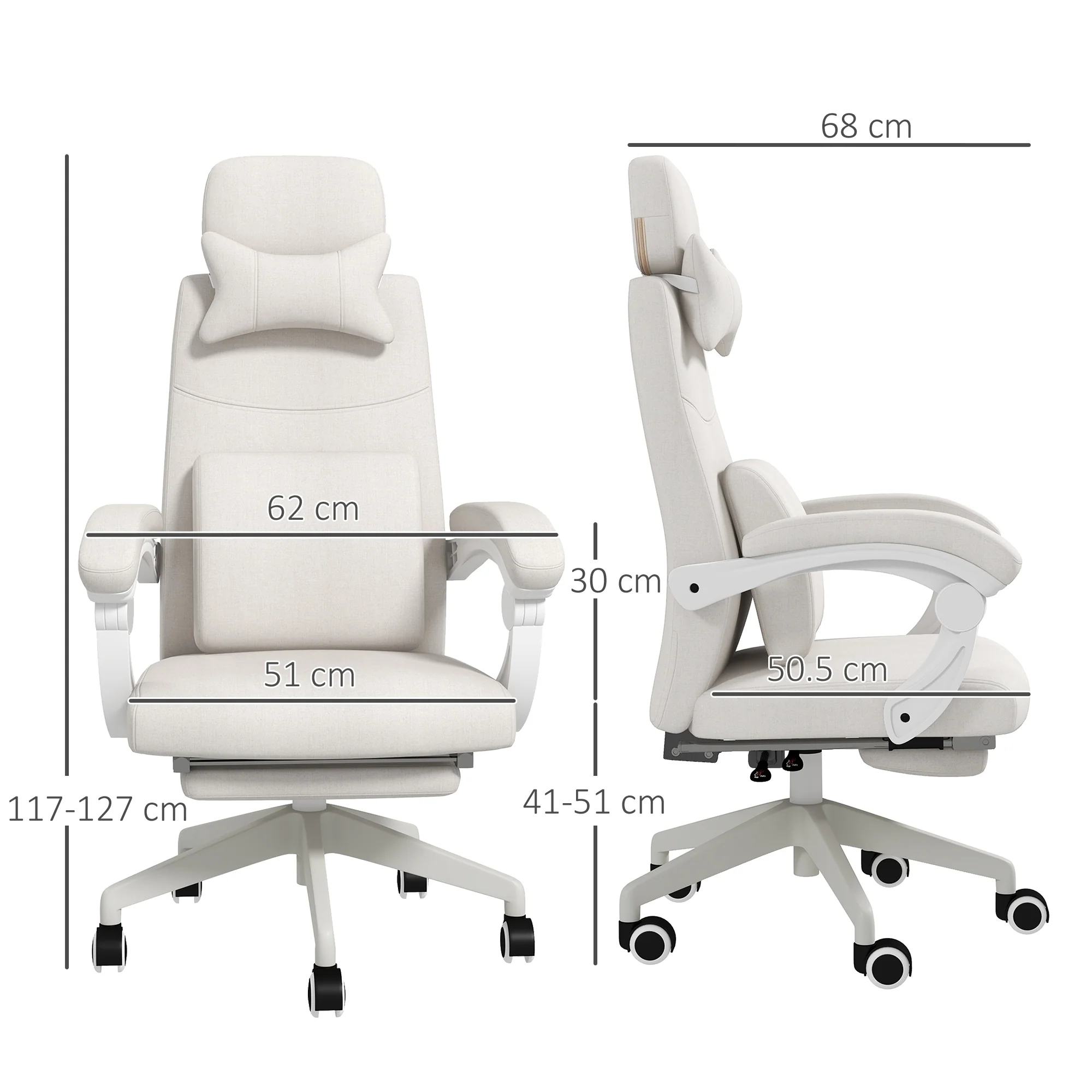 Vinsetto Home Office Chair Reclining Computer Chair W/ Lumbar Support - Image 5