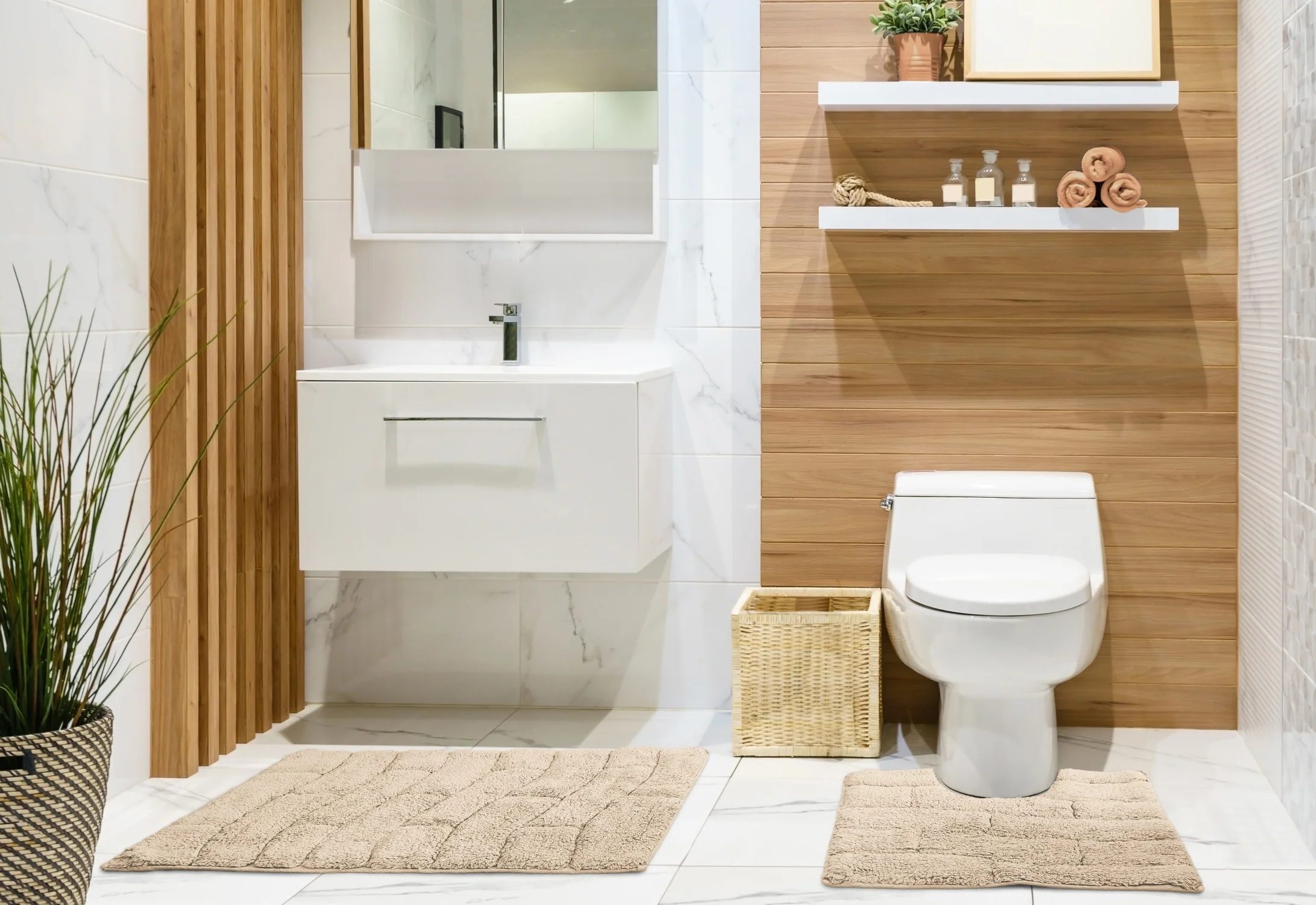 Waves Pure Cotton Jacquard 2pc Bath set in Beige - Image 2