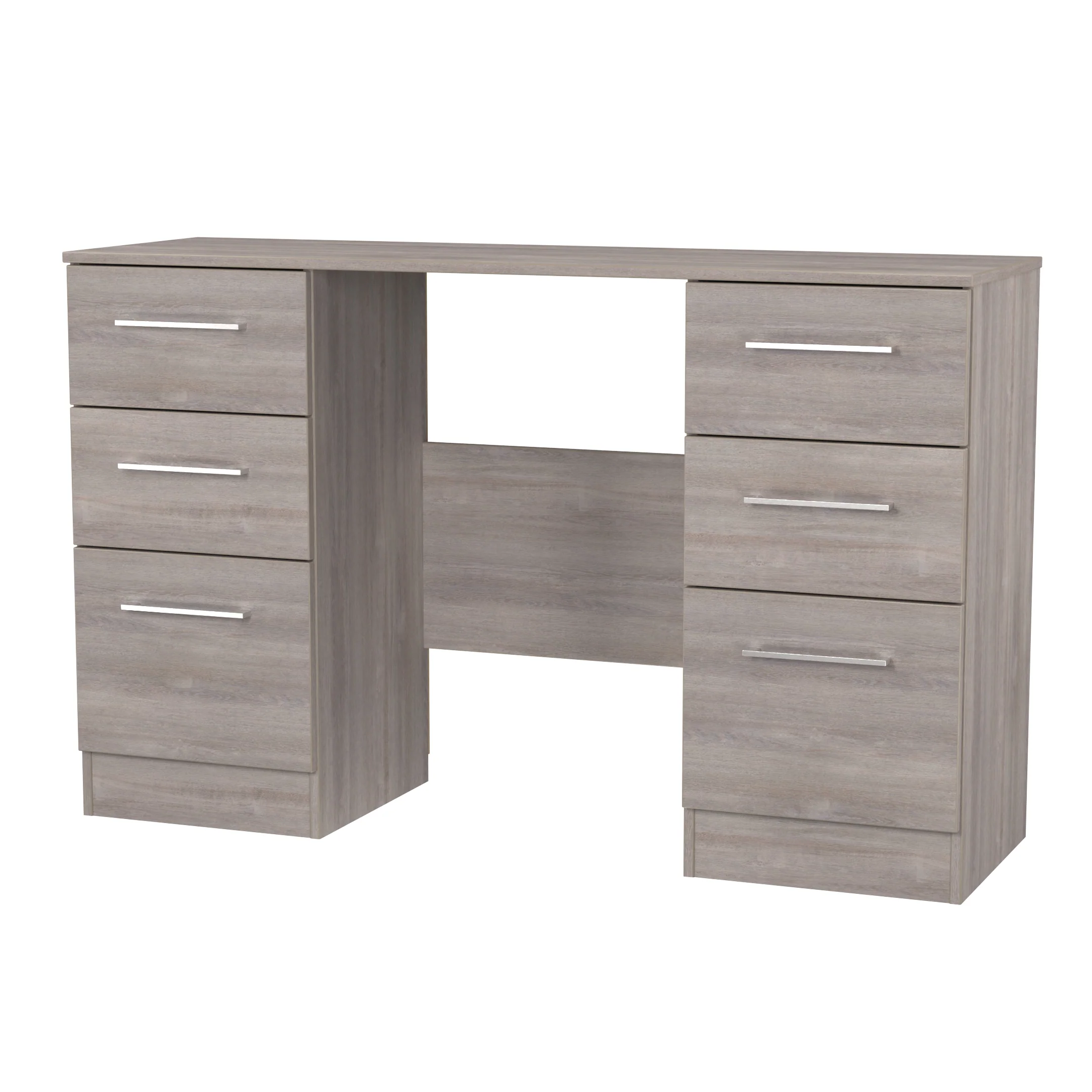 Wellington Ready Assembled Double Pedestal Desk in Grey Oak - Image 4