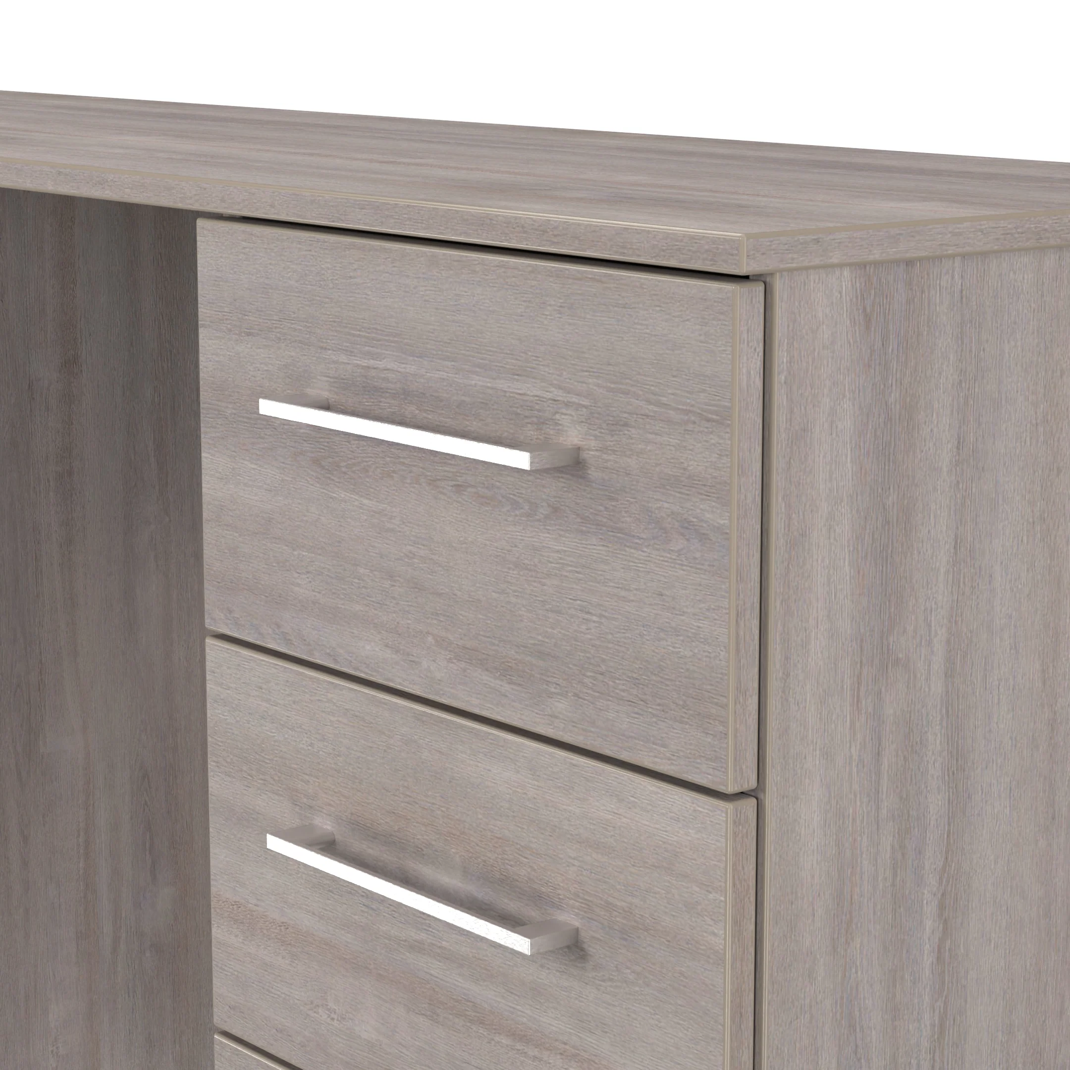 Wellington Ready Assembled Double Pedestal Desk in Grey Oak - Image 5