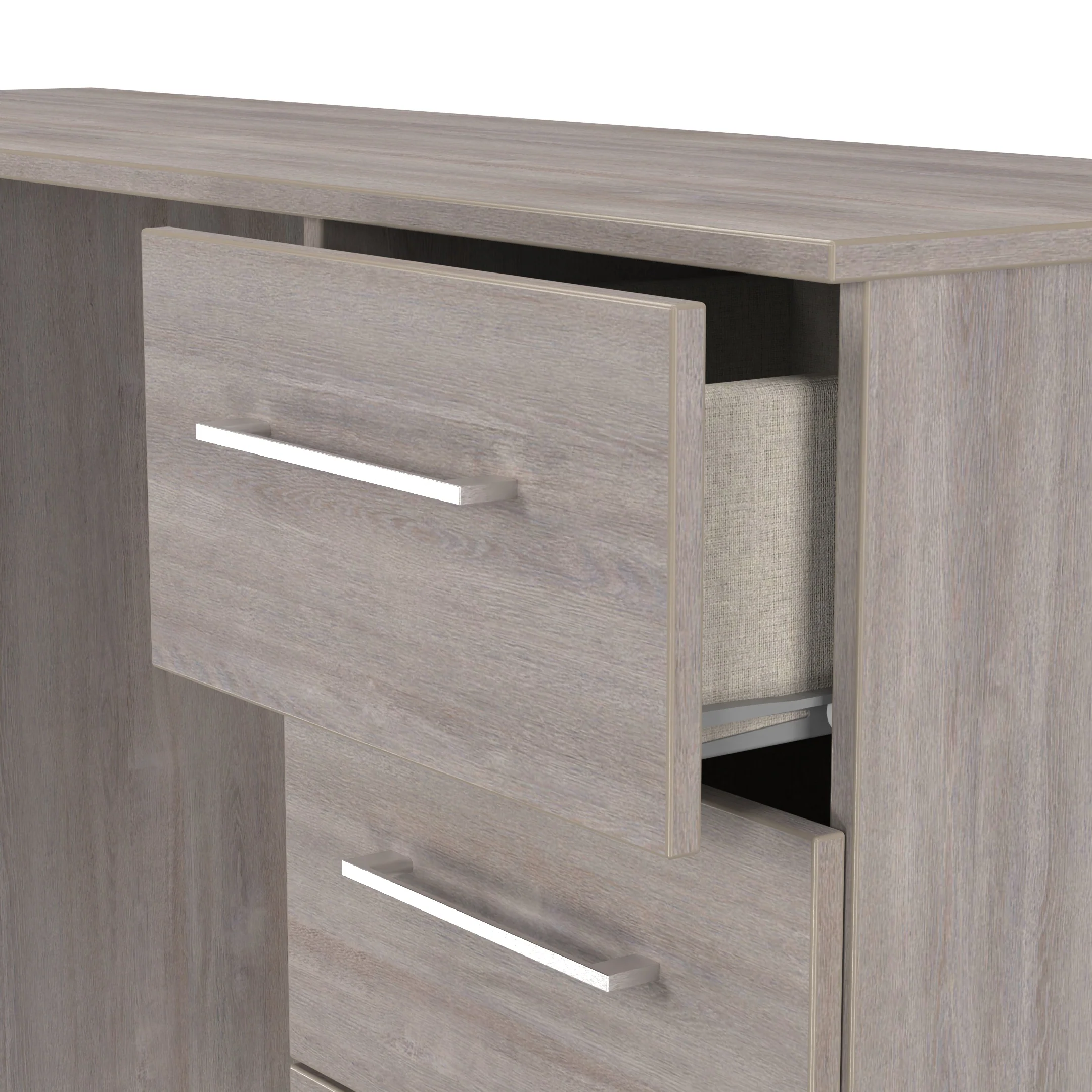 Wellington Ready Assembled Double Pedestal Desk in Grey Oak - Image 6