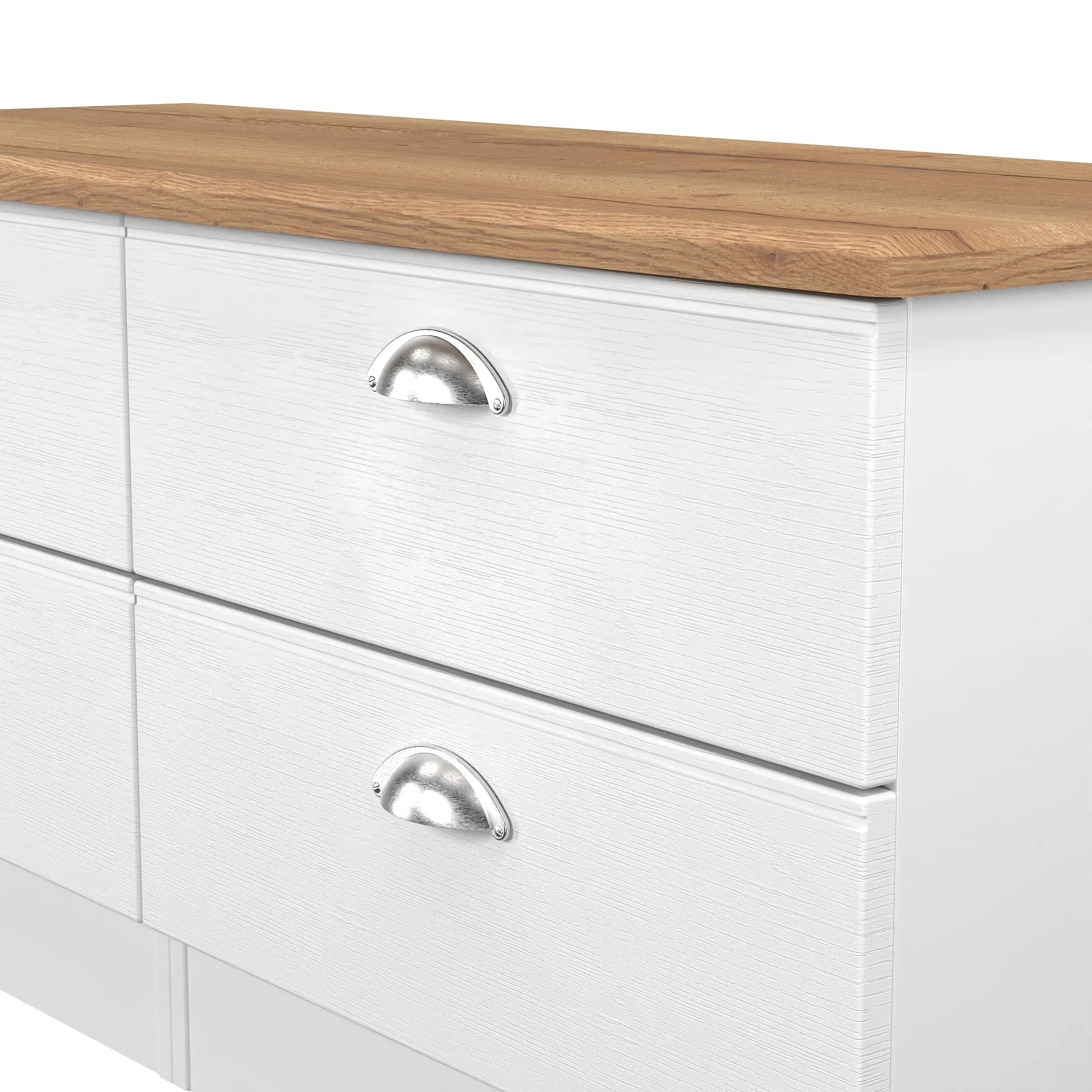 Westminster Ready Assembled 4 Drawer Bed Box in White Ash & Riviera Oak - Image 4