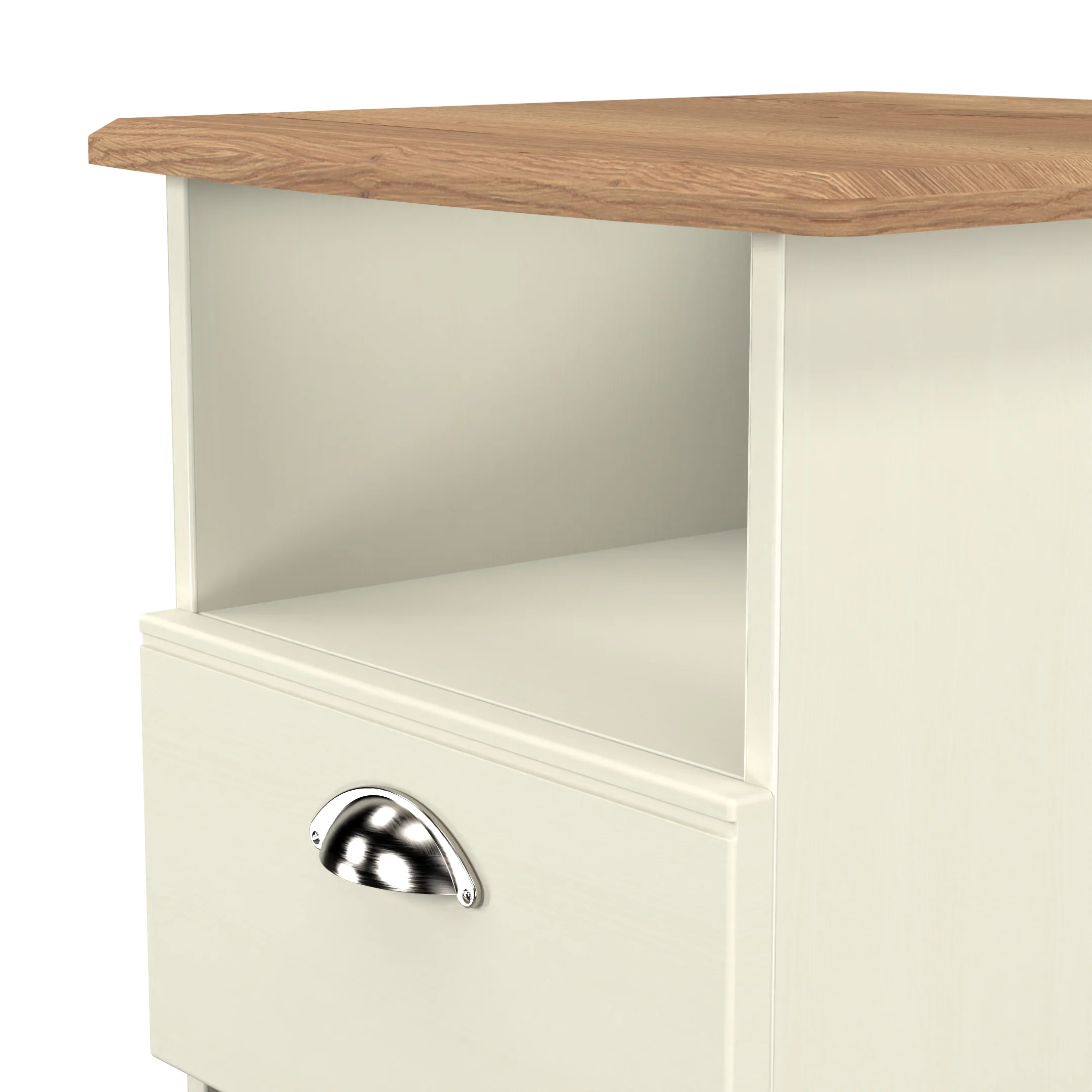 Westminster Ready Assembled Bottom Drawer Lamp Table in Cream Ash & Riviera Oak - Image 5