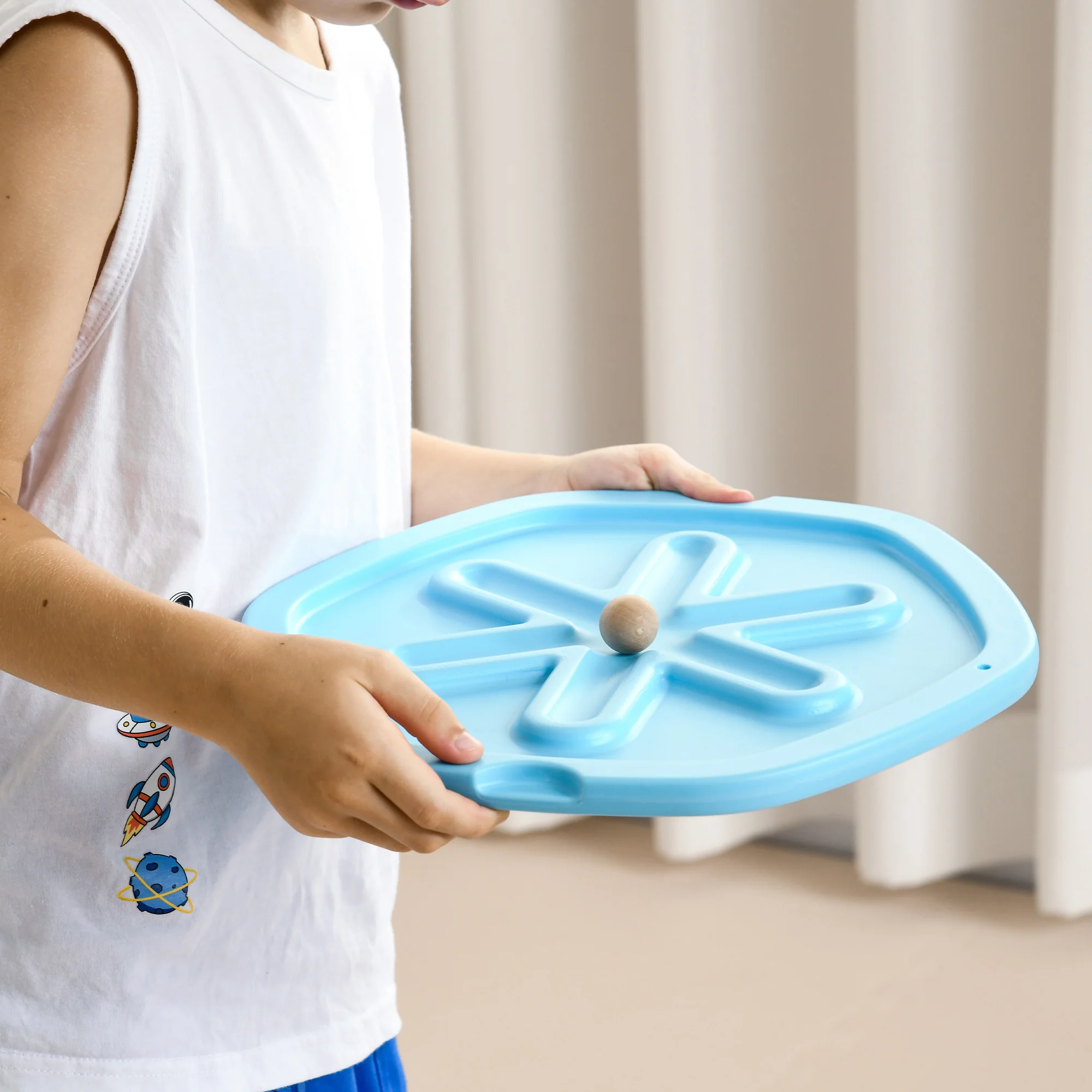 ZONEKIZ 2 in 1 Balance Board, Kids Wobble Board with Ball - Blue - Image 9